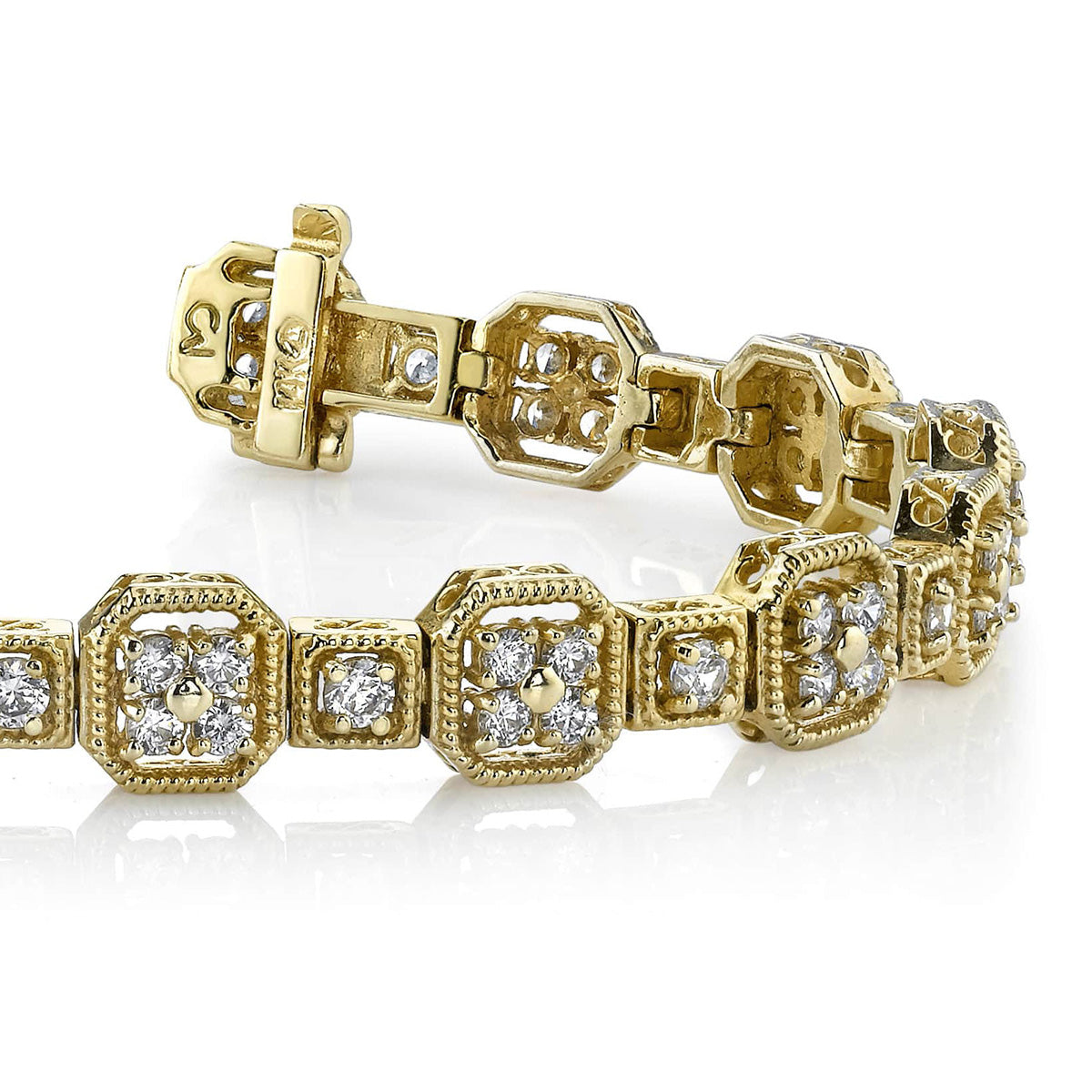 Vintage Quad Square Diamond Bracelet