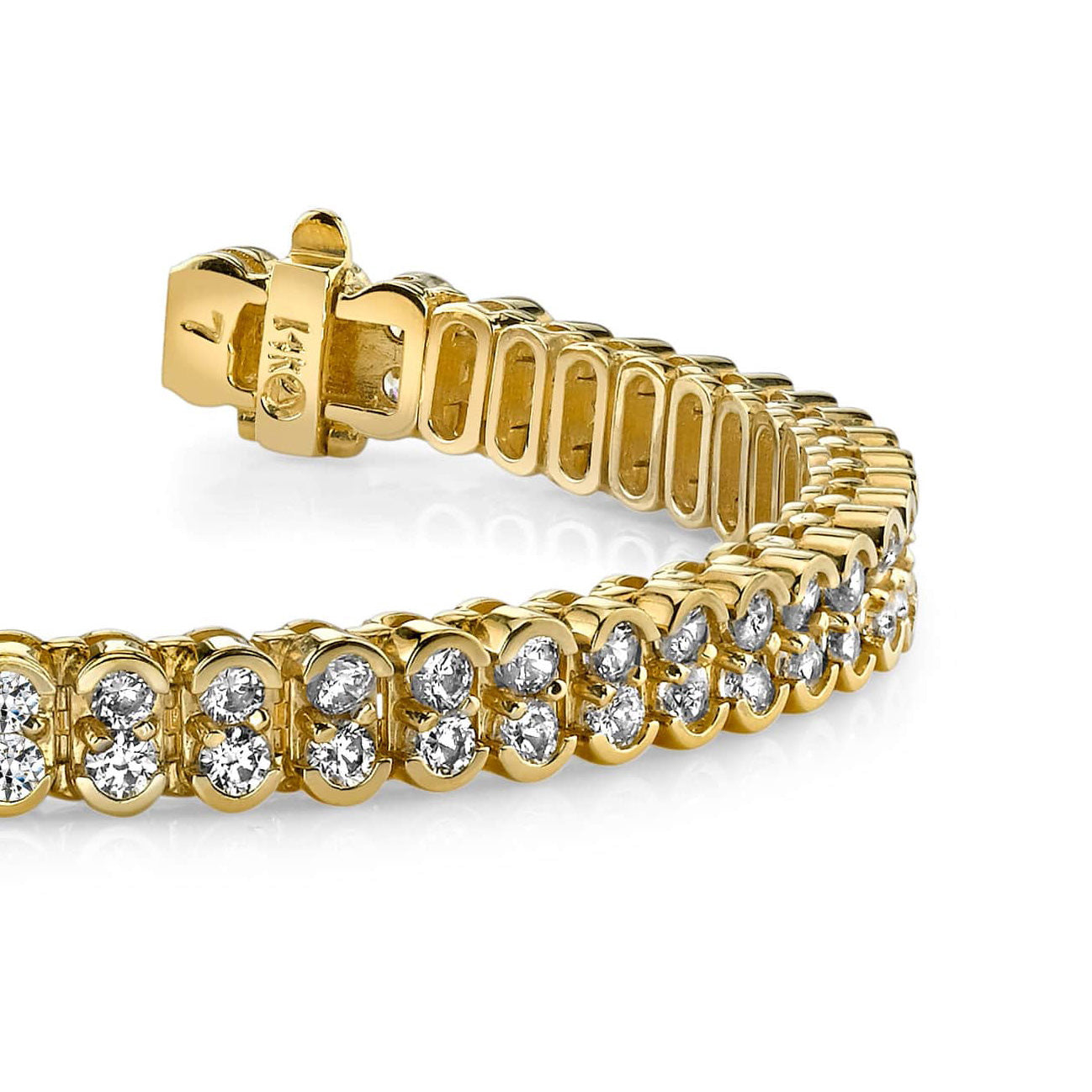 Oval Double Diamond Link Tennis Bracelet