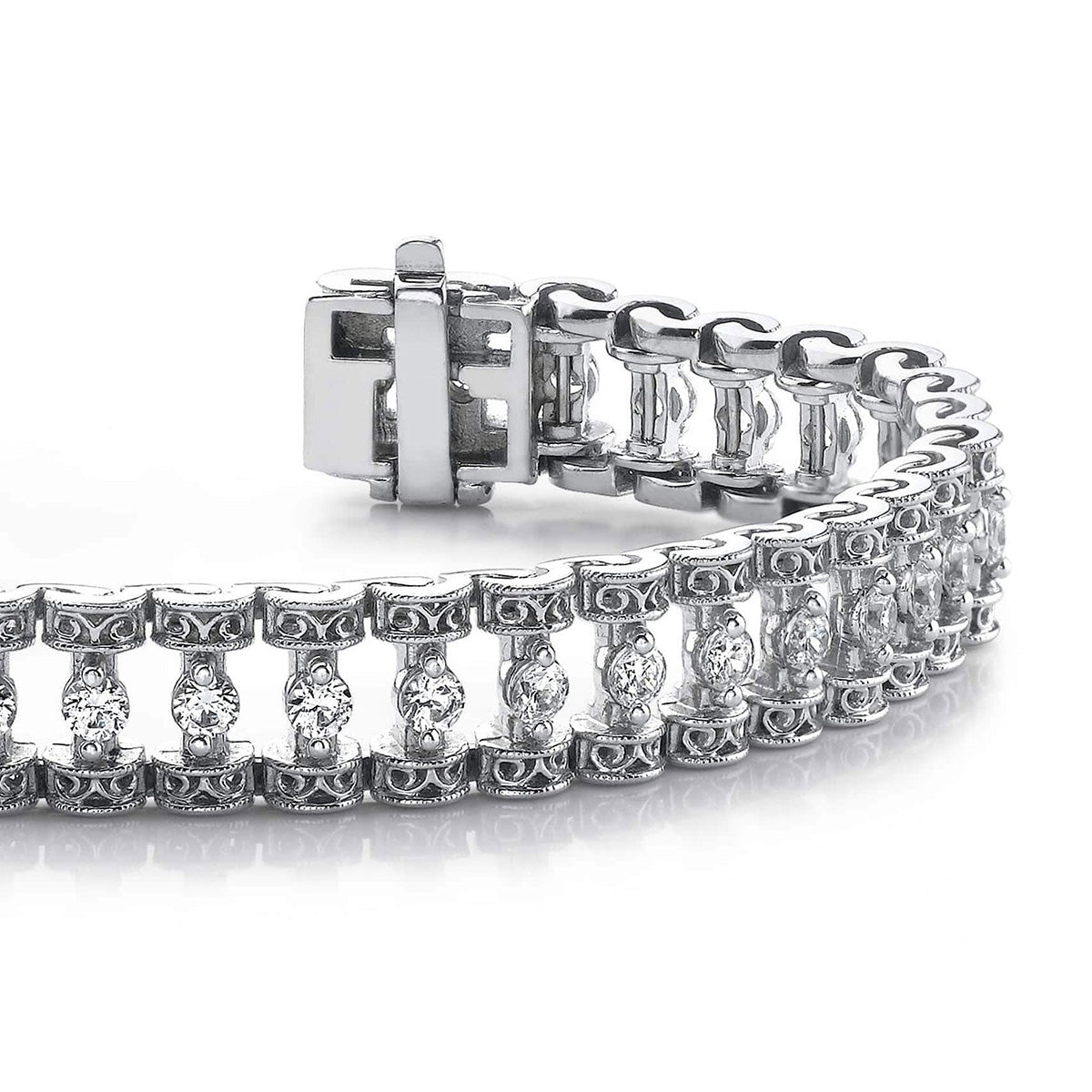 Filigree Diamond Candlestick Bracelet