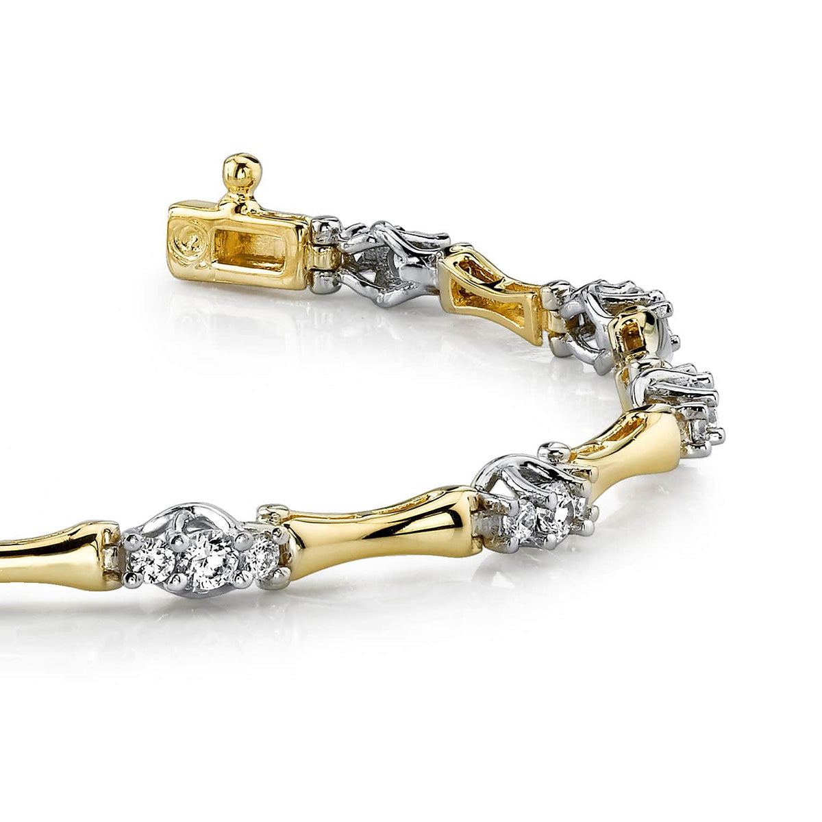 Triple Diamond Column Link Bracelet