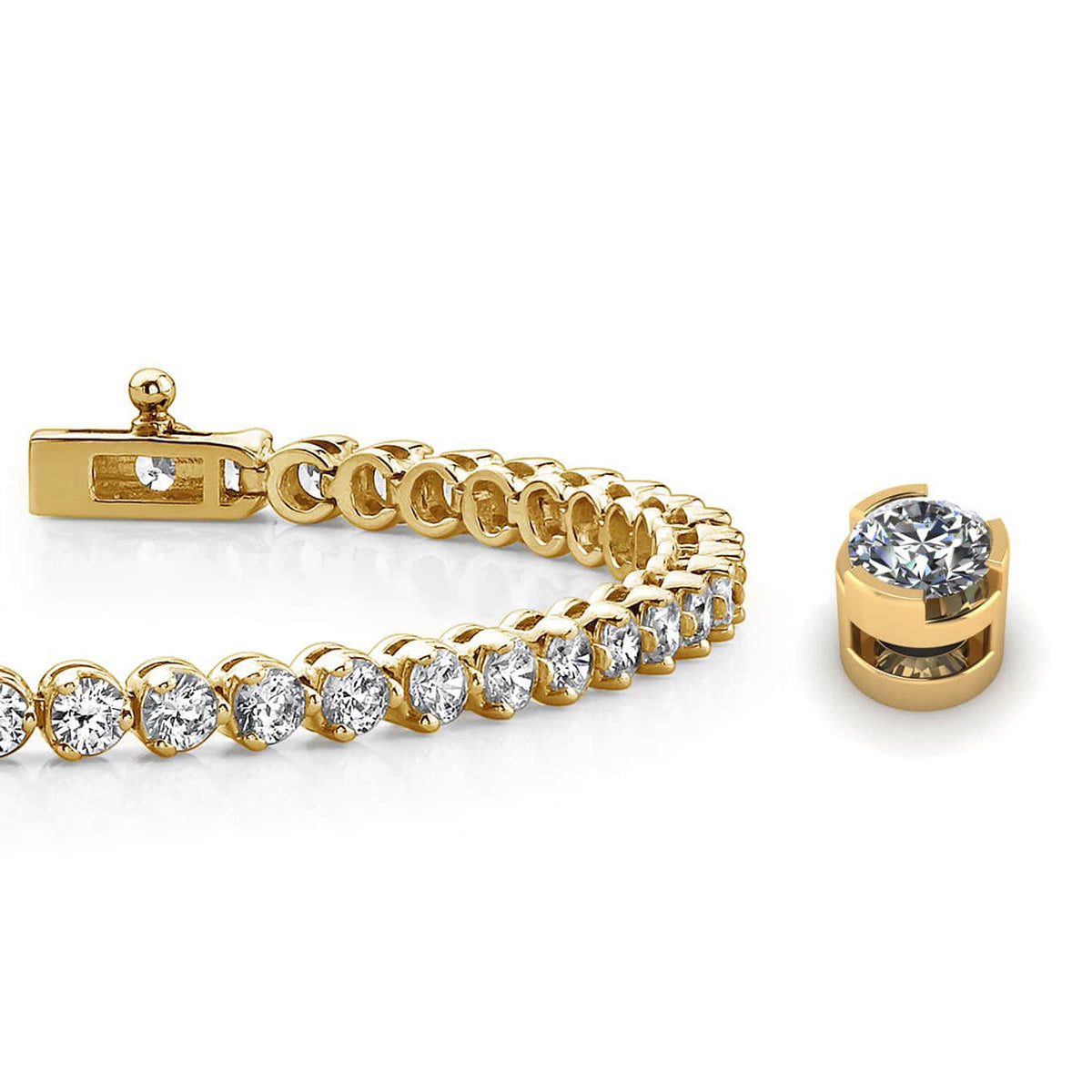 Round Prong Set Diamond Tennis Bracelet