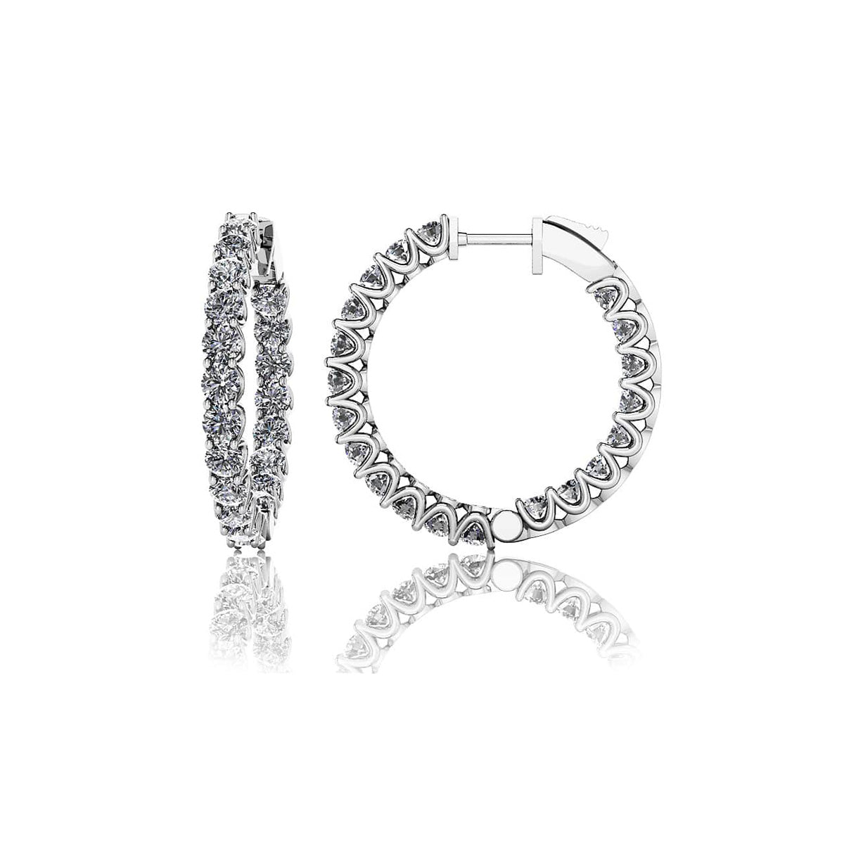 Small Diamond Huggie Hoop Earrings