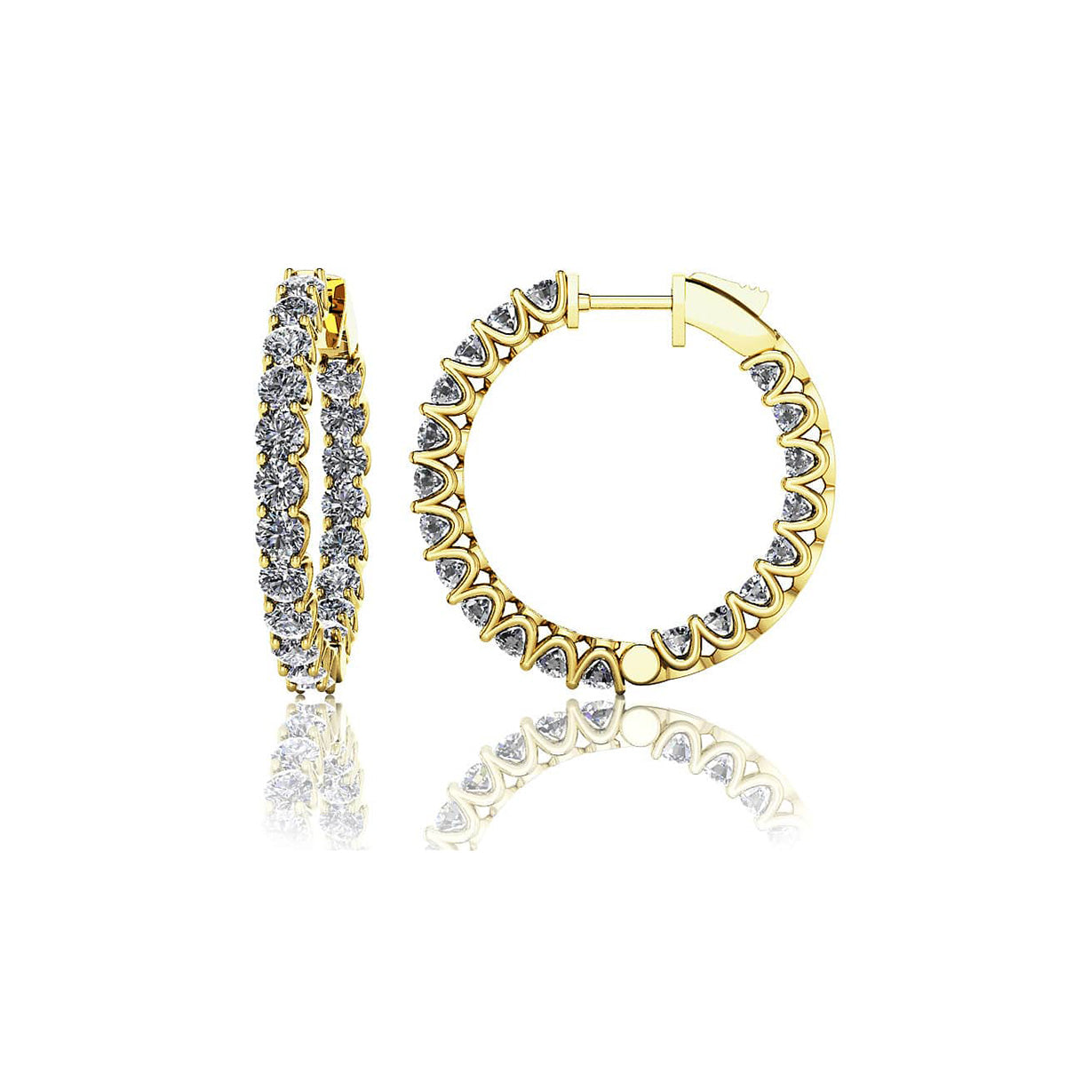 Small Diamond Huggie Hoop Earrings
