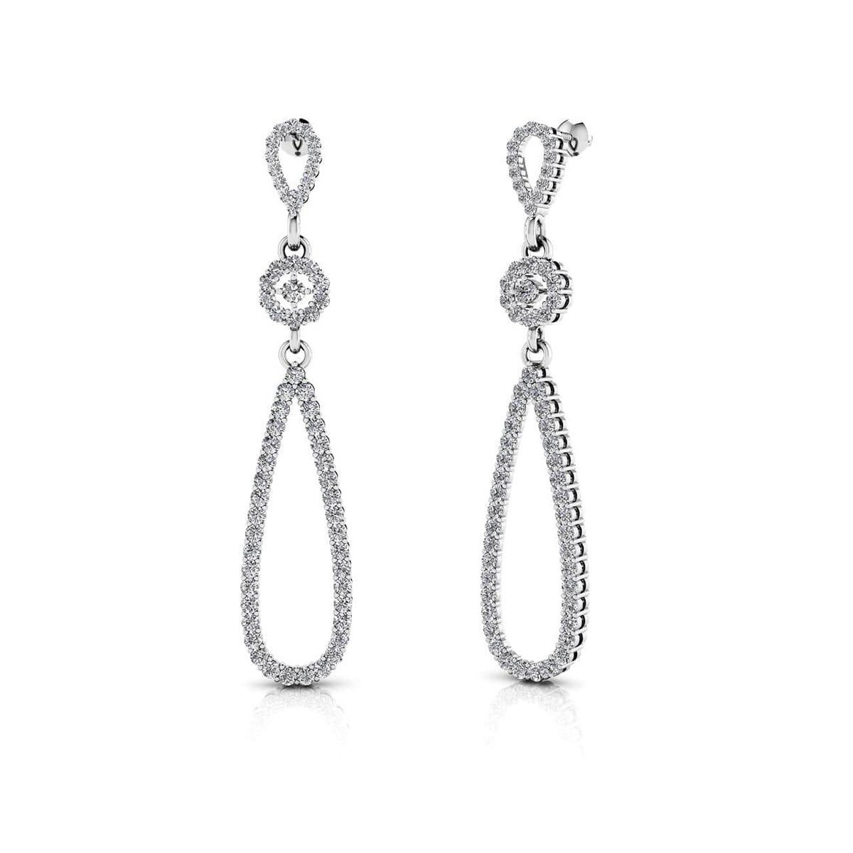 Long Teardrop Diamond Earrings