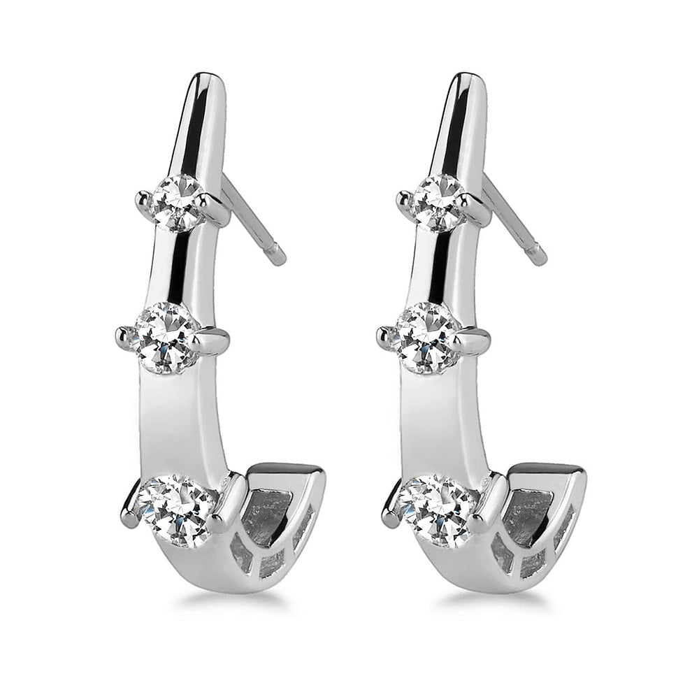 Half Scoop Diamond Earrings
