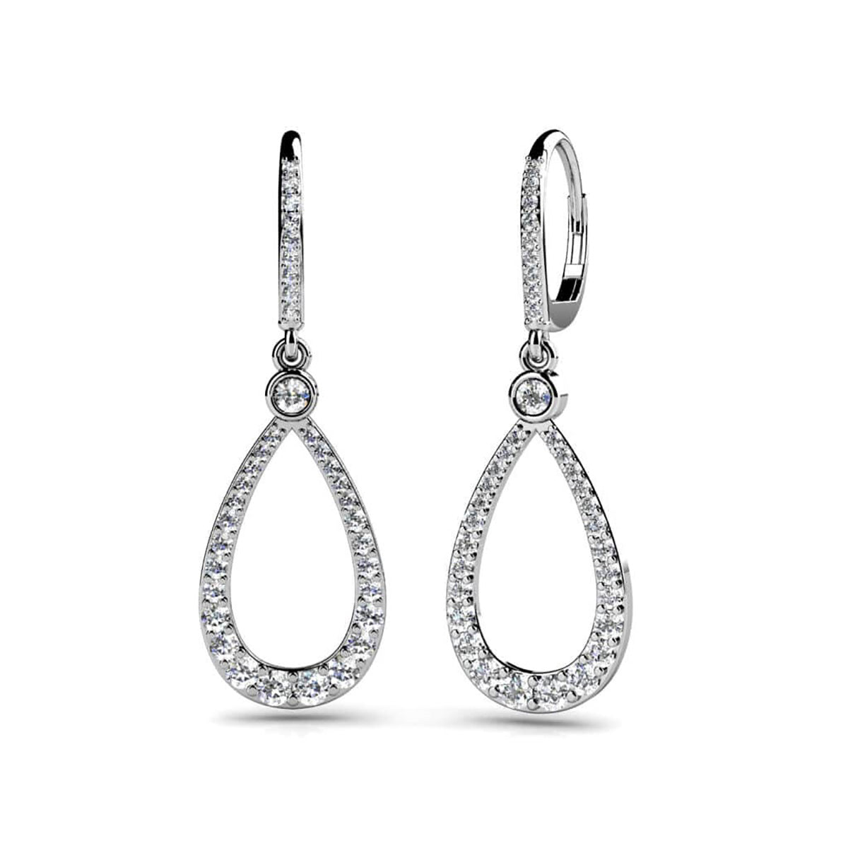 Diamond Lined Designer Teardrop Earring