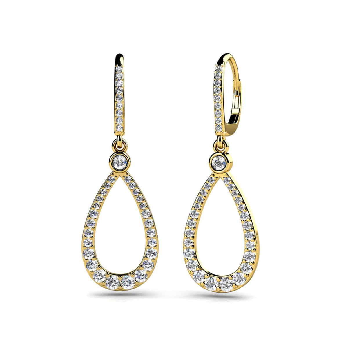 Diamond Lined Designer Teardrop Earring