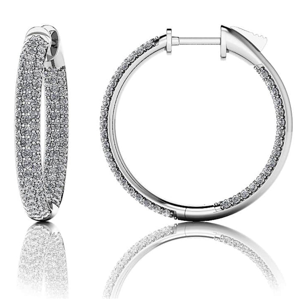 Triple Row Inside Out Diamond Earrings Small