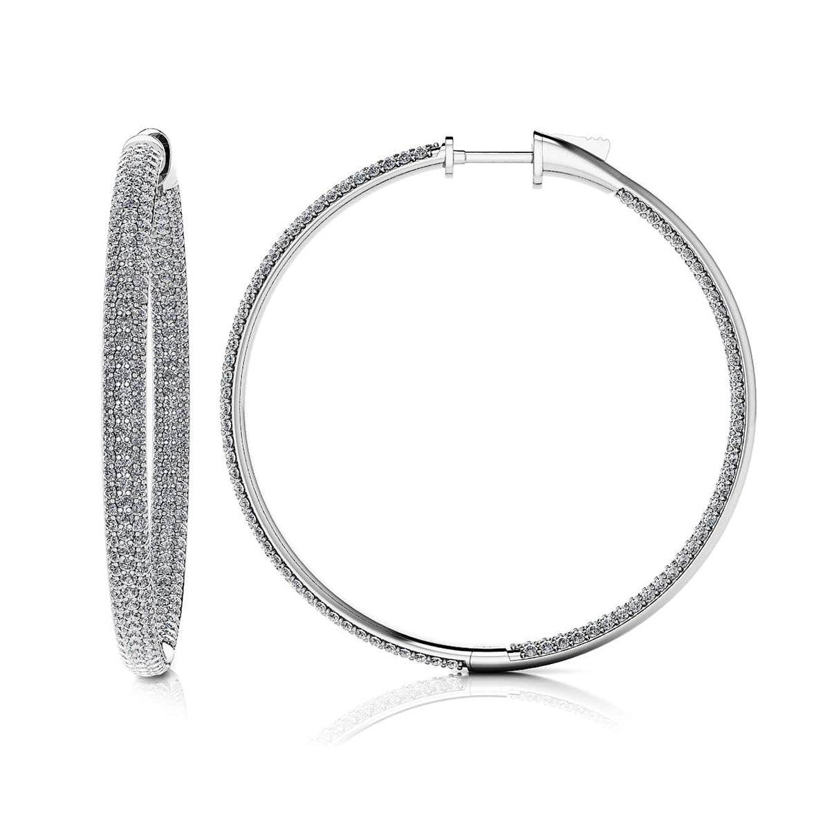 Triple Row Inside Out Diamond Earrings Extra Large