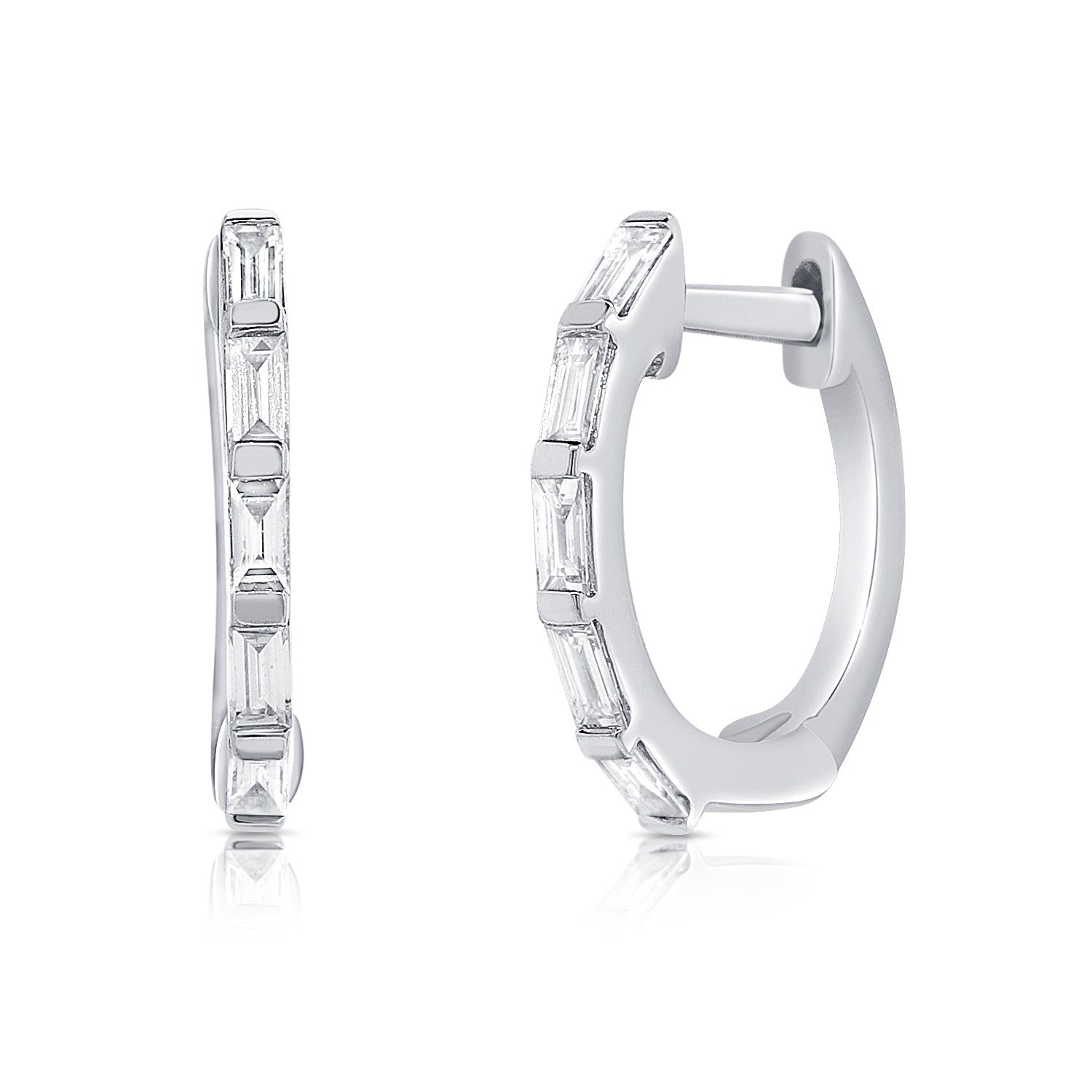 Baguette Diamond Huggie Earrings