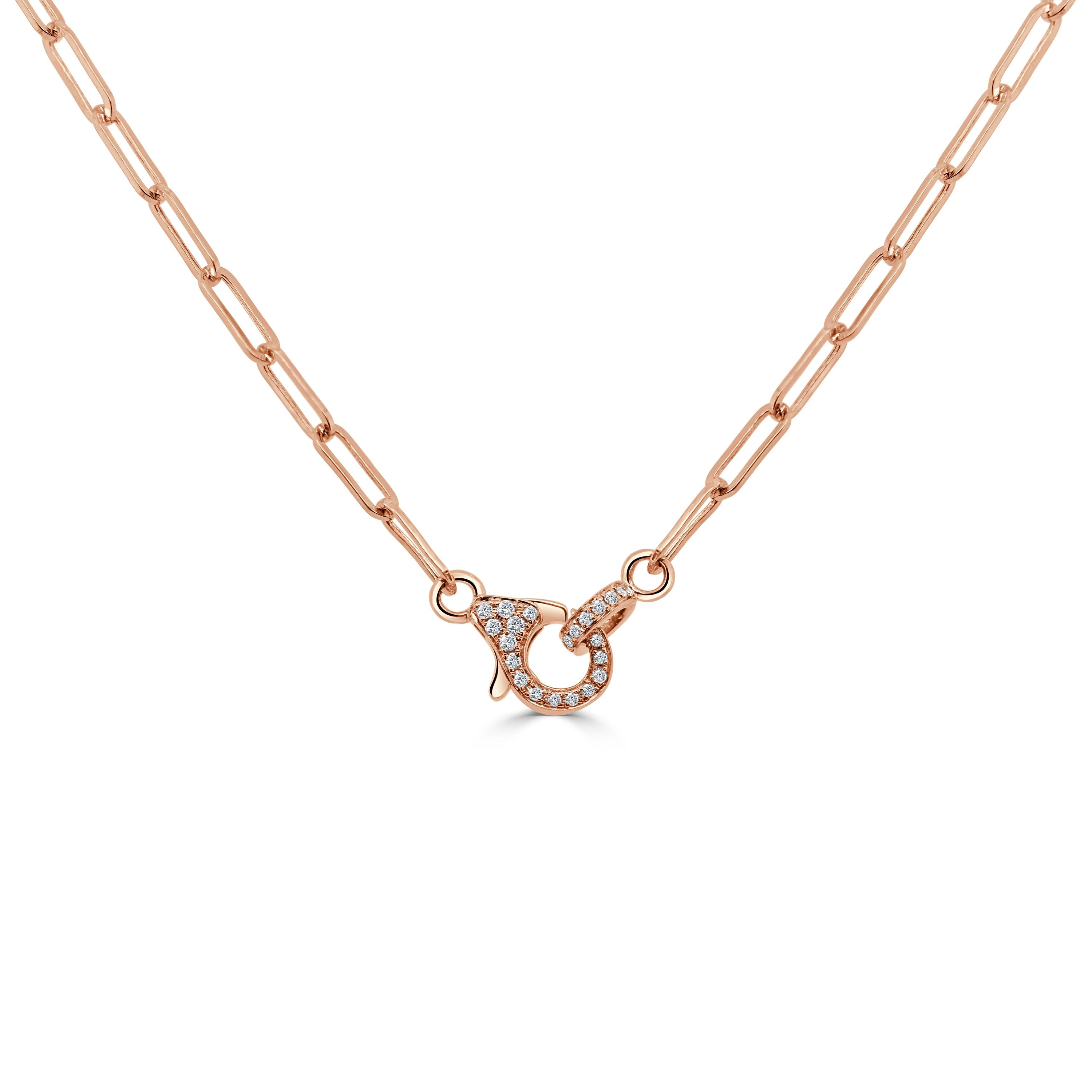 Diamond Paperclip Link Necklace