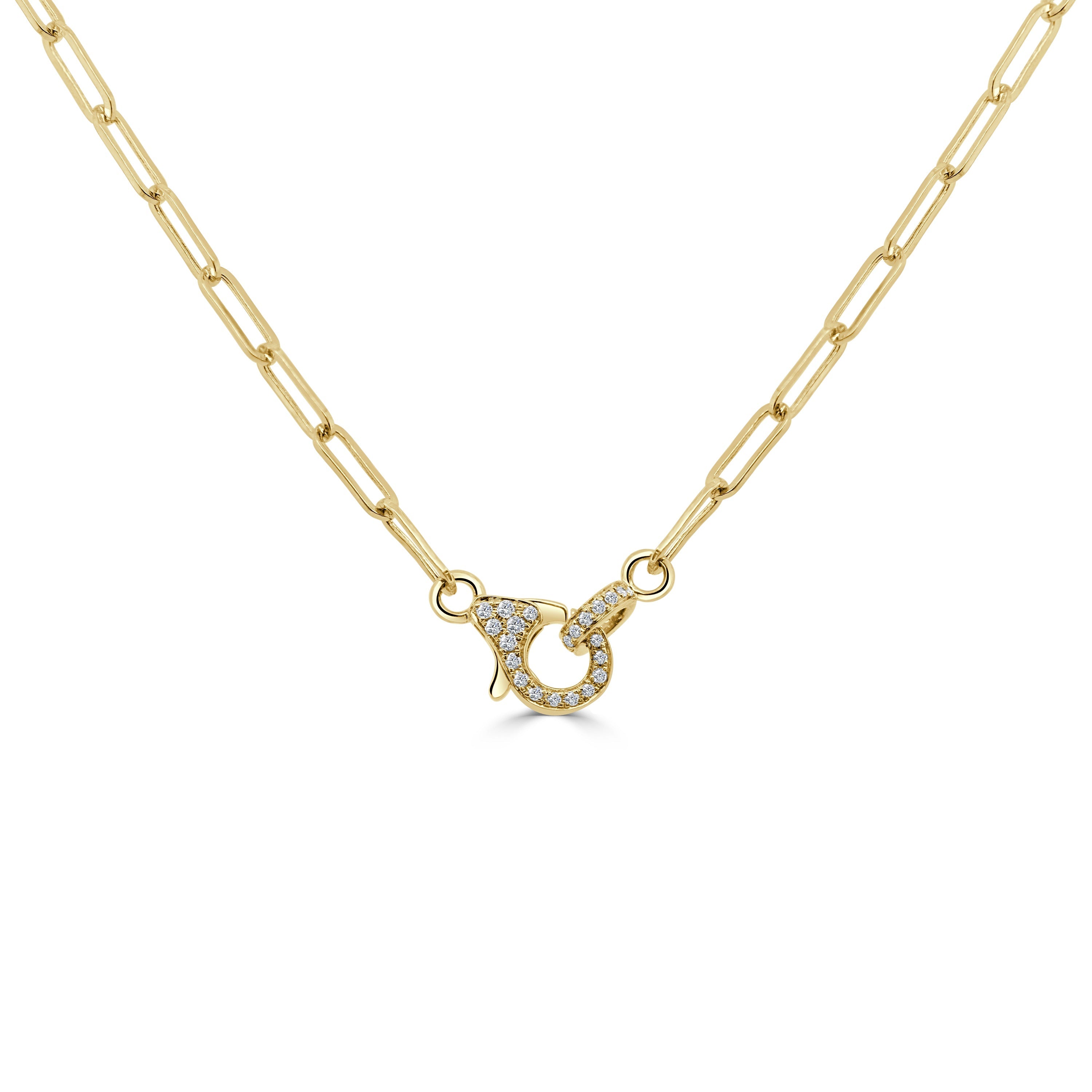Diamond Paperclip Link Necklace