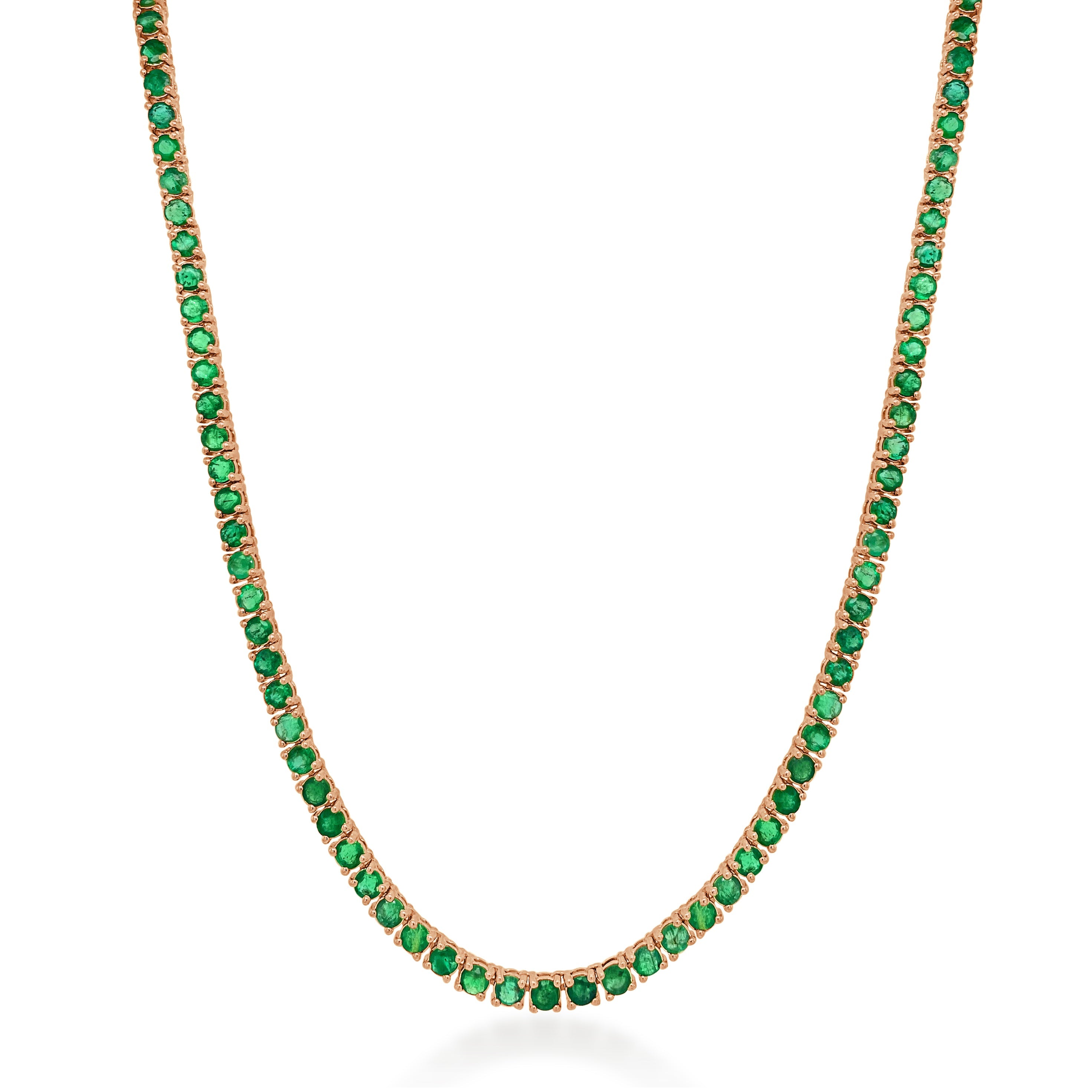 Green Emerald Tennis Necklace