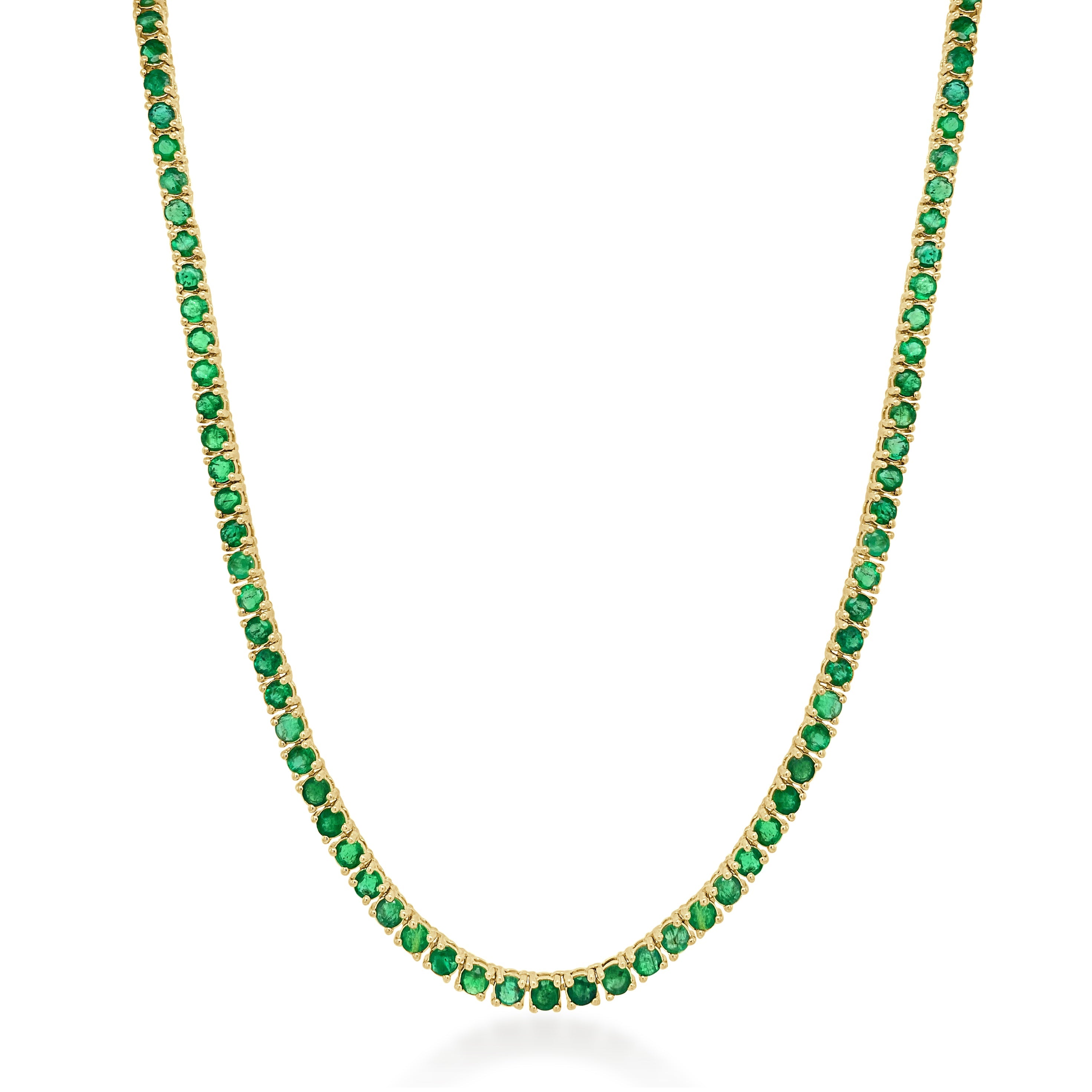Green Emerald Tennis Necklace
