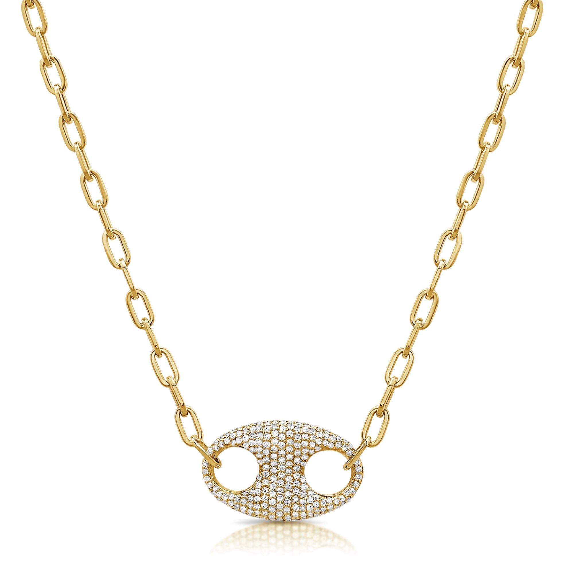 14K Gold & Diamond Link Necklace