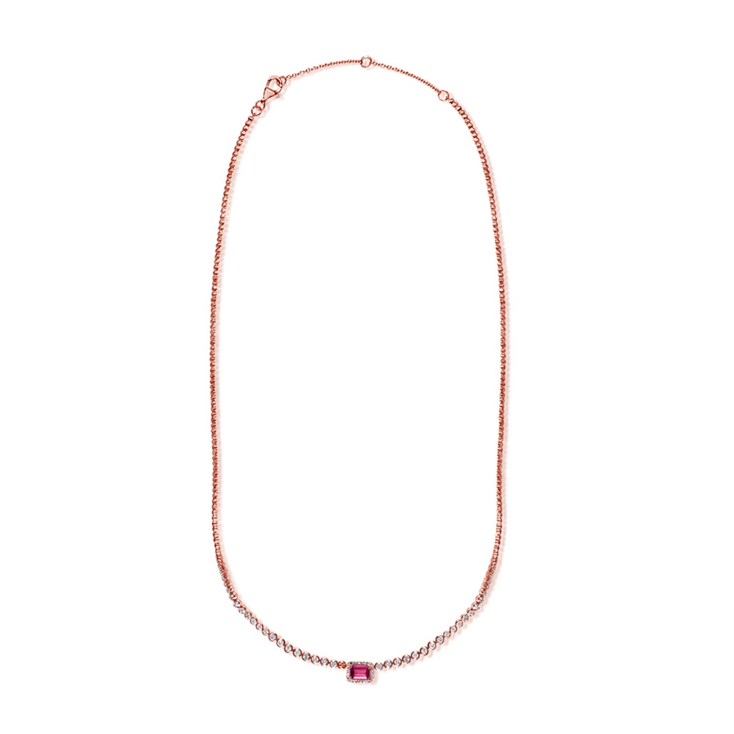 Pink Sapphire Diamond Necklace