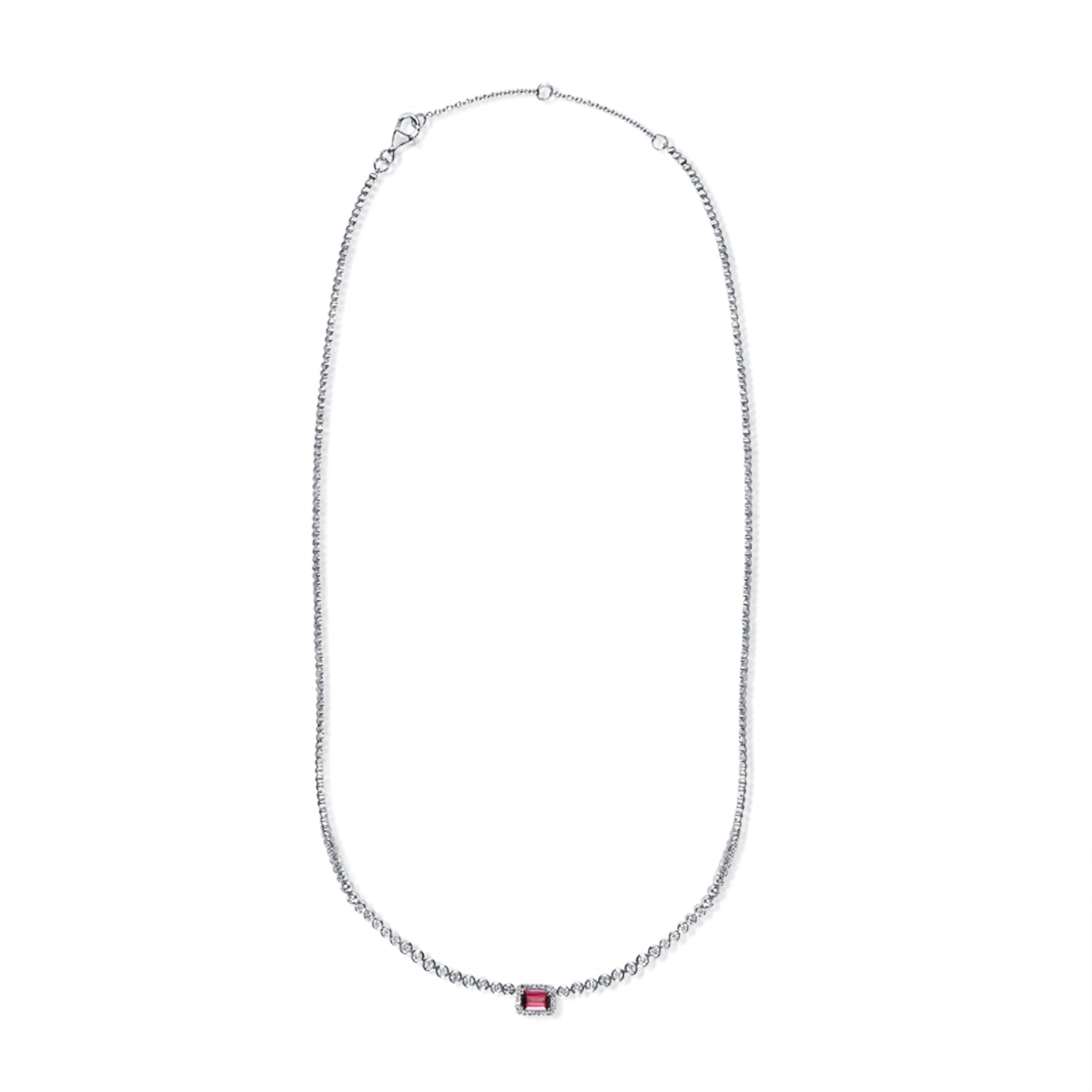 Pink Sapphire Diamond Necklace