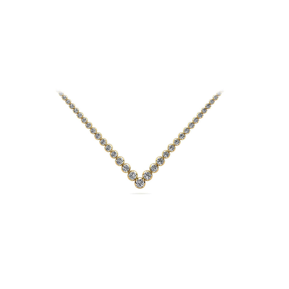 Ravishing V Neck With Graduated Diamonds Necklace