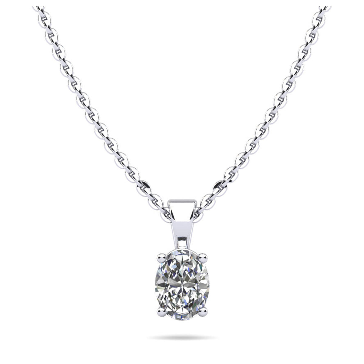 Oval Shaped Classic Diamond Pendant 