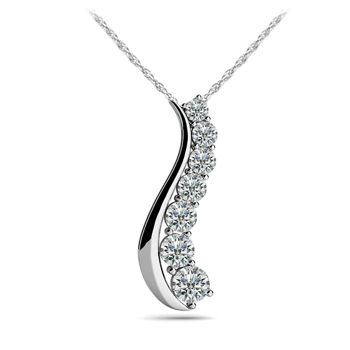 Solid Curve Diamond Journey Neckla 