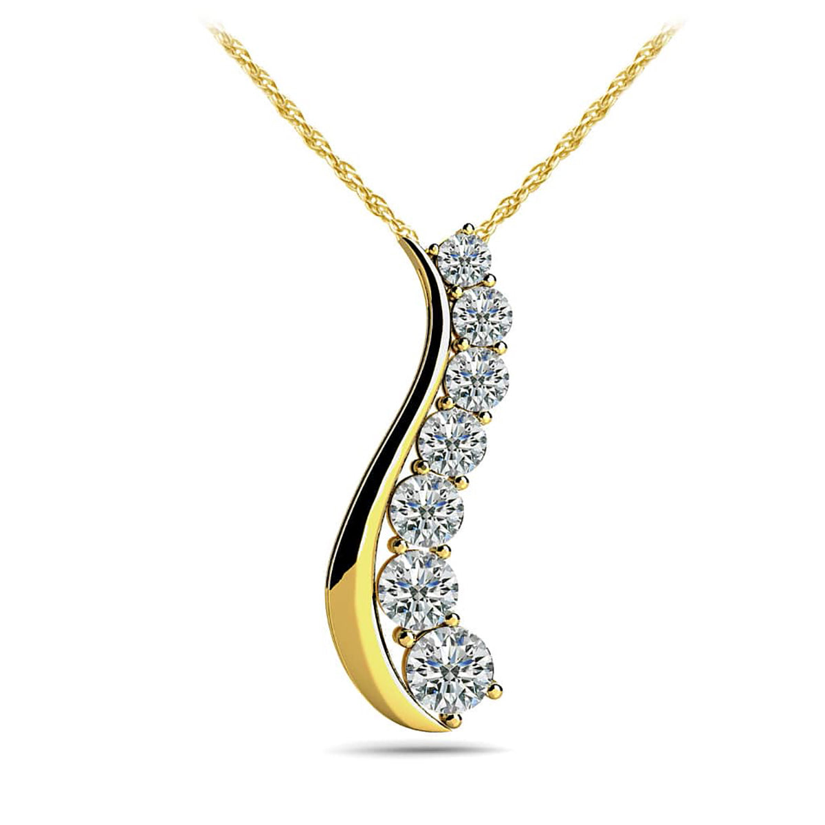 Solid Curve Diamond Journey Neckla 