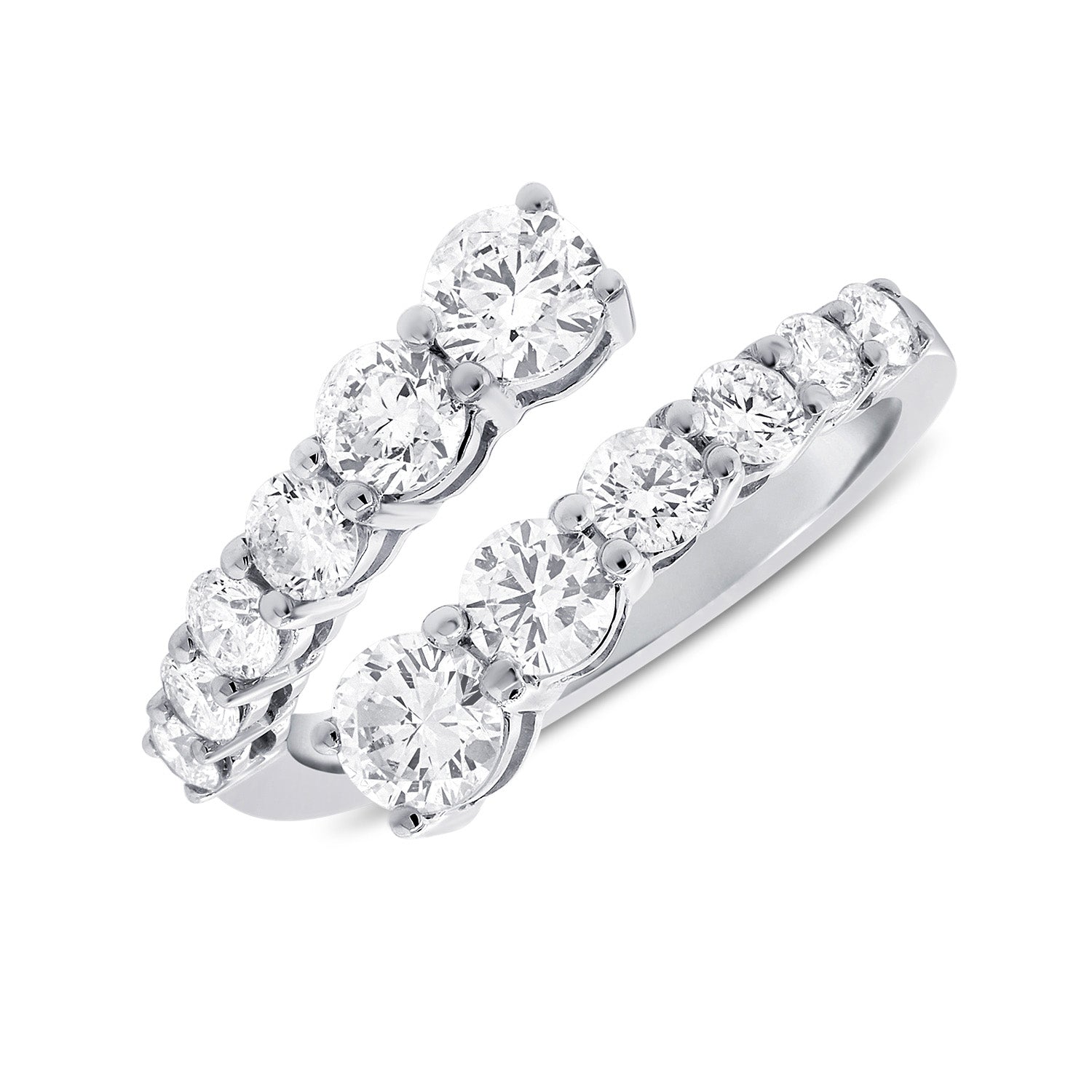 Diamond Graduated Crossover Ring