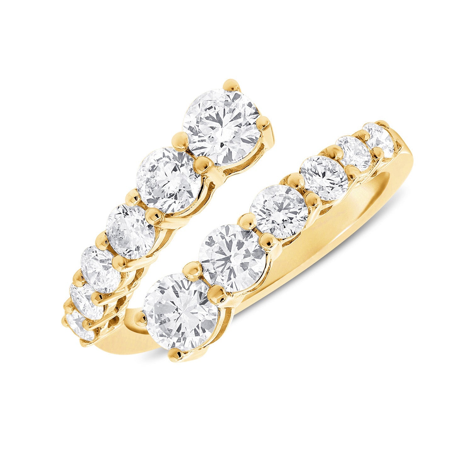 Diamond Graduated Crossover Ring