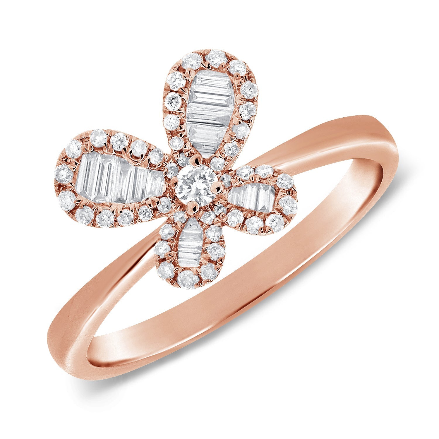 Baguette Diamond Butterfly Ring