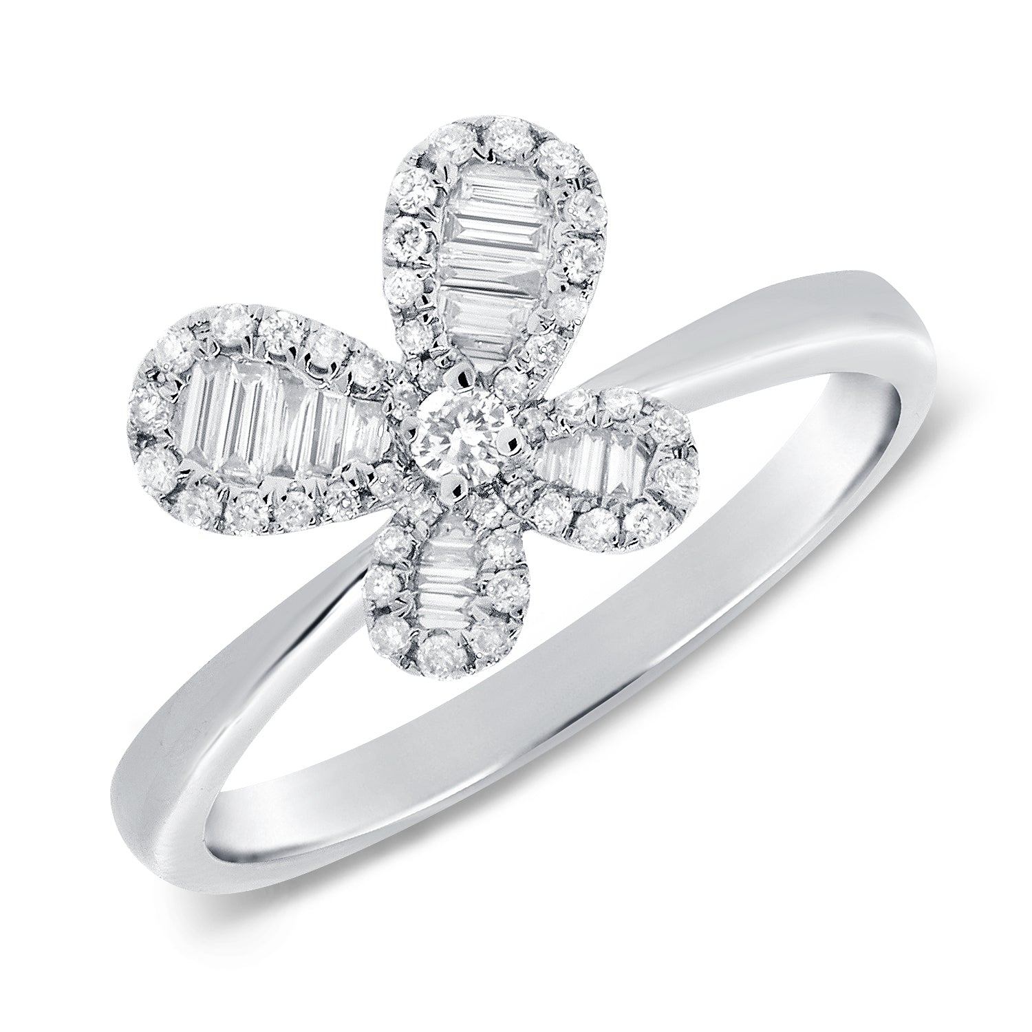 Baguette Diamond Butterfly Ring