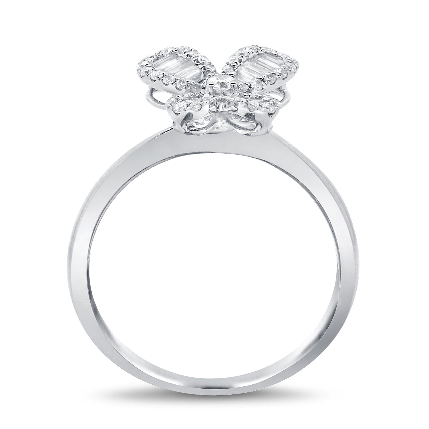 Baguette Diamond Butterfly Ring