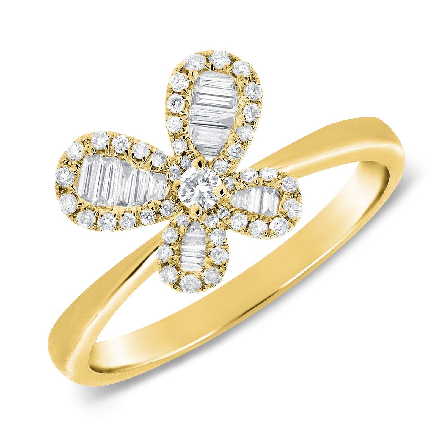 Baguette Diamond Butterfly Ring