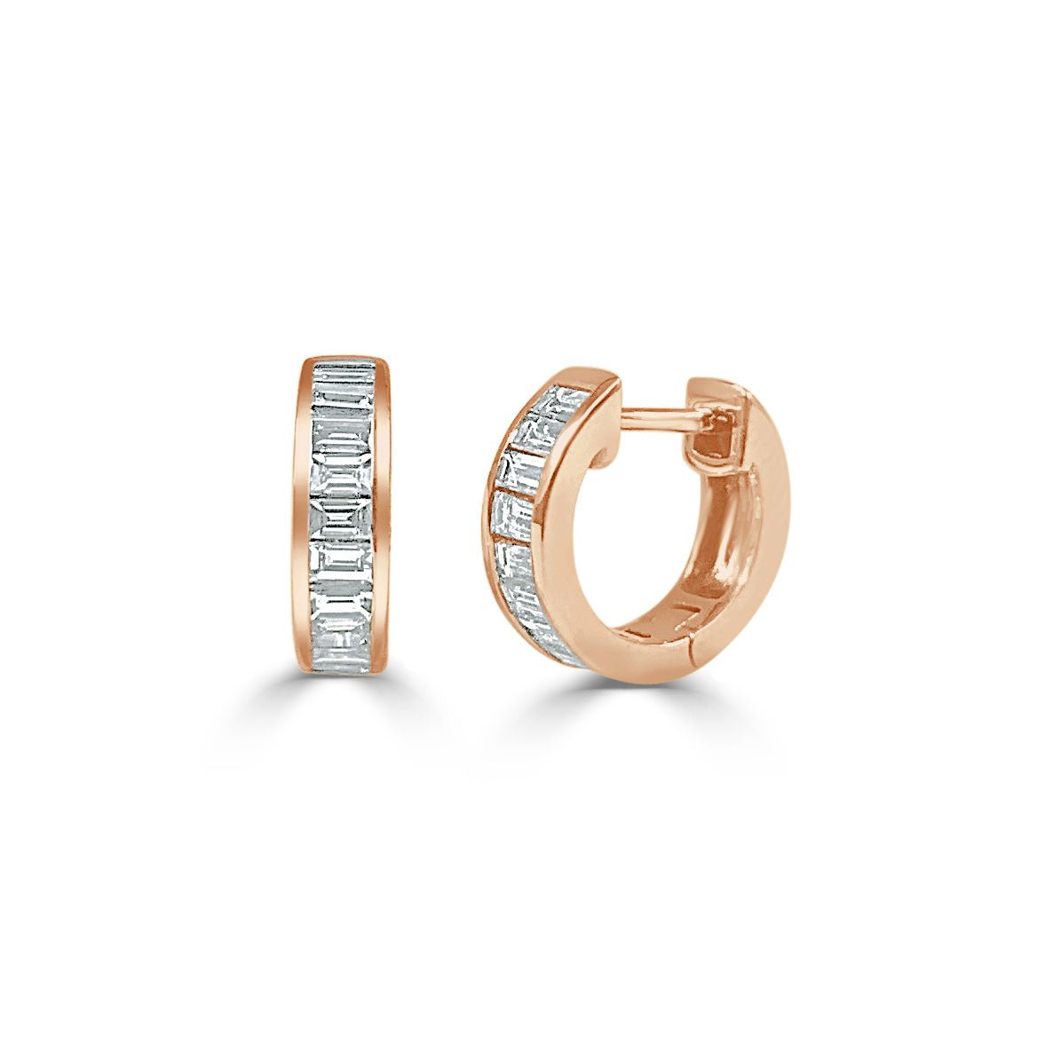 Baguette Diamond Huggie Earrings
