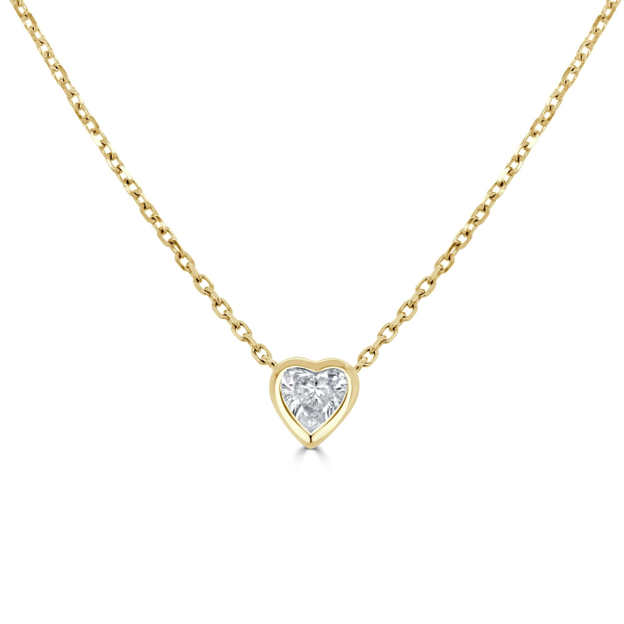 Bezel Heart Diamond Necklace