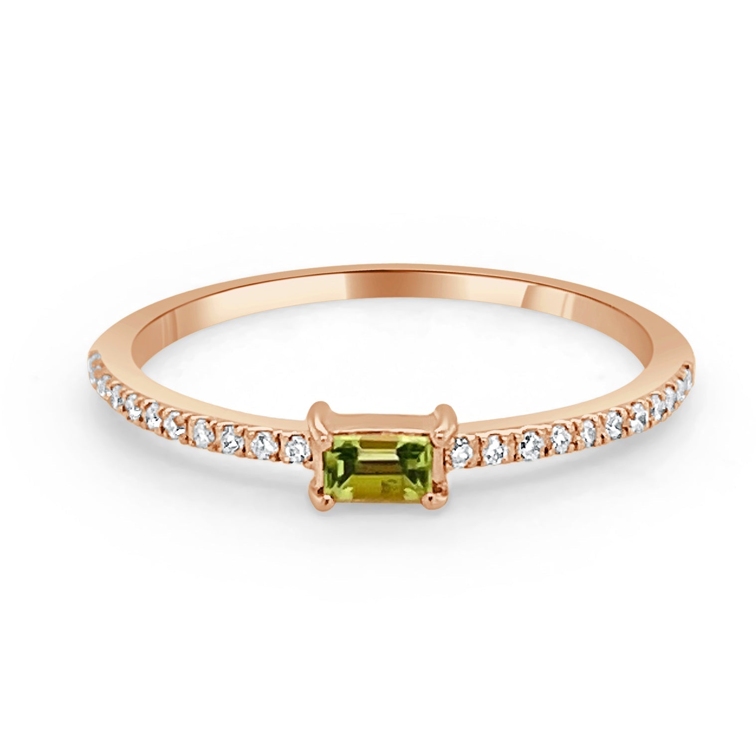Birthstone Baguette Stackable Ring