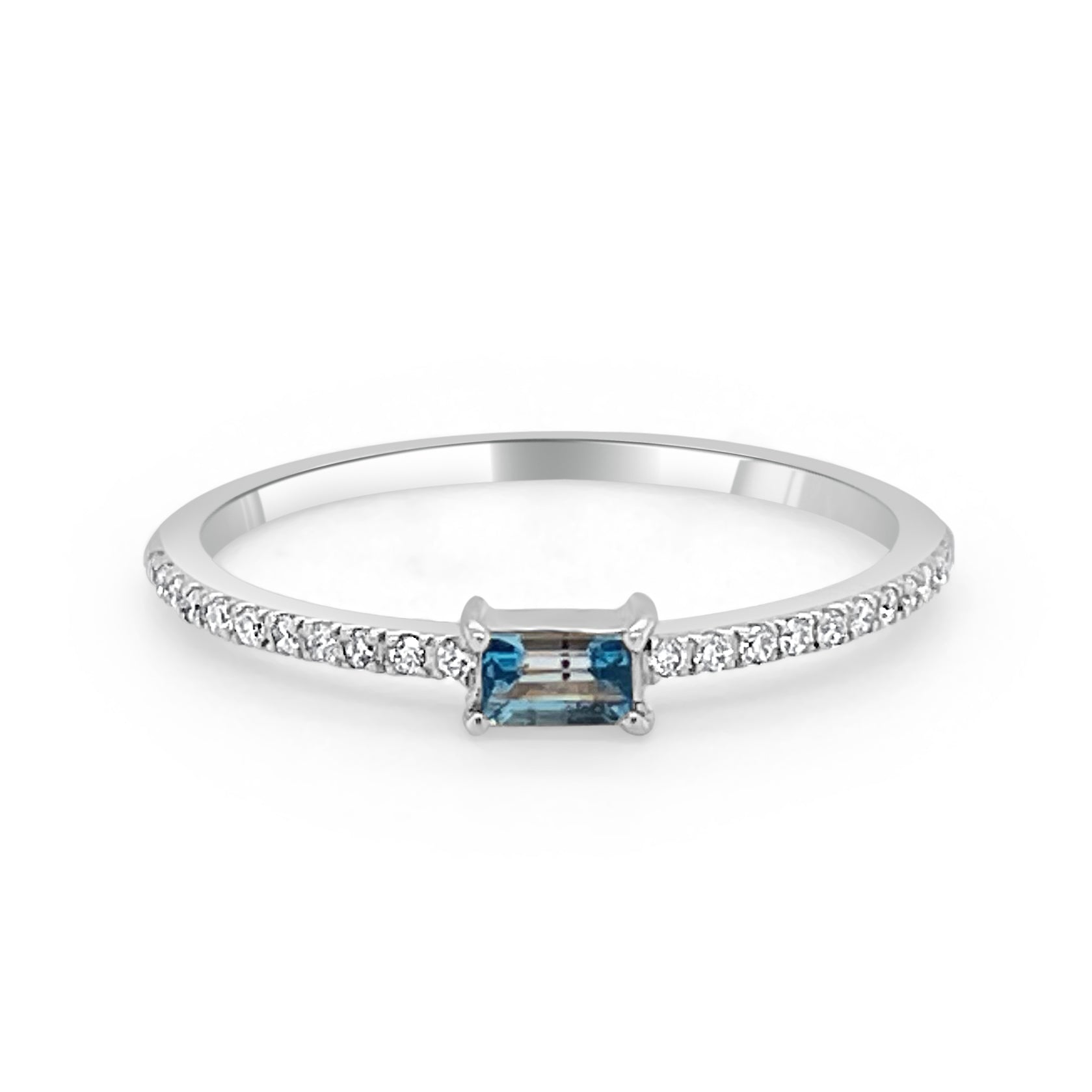 Birthstone Baguette Stackable Ring
