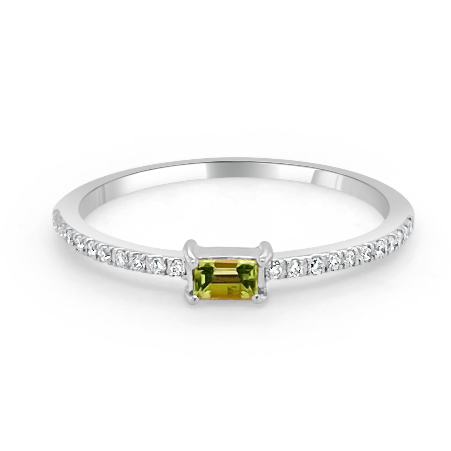 Birthstone Baguette Stackable Ring