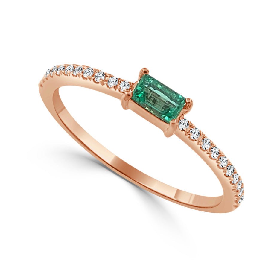 Birthstone Baguette Stackable Ring