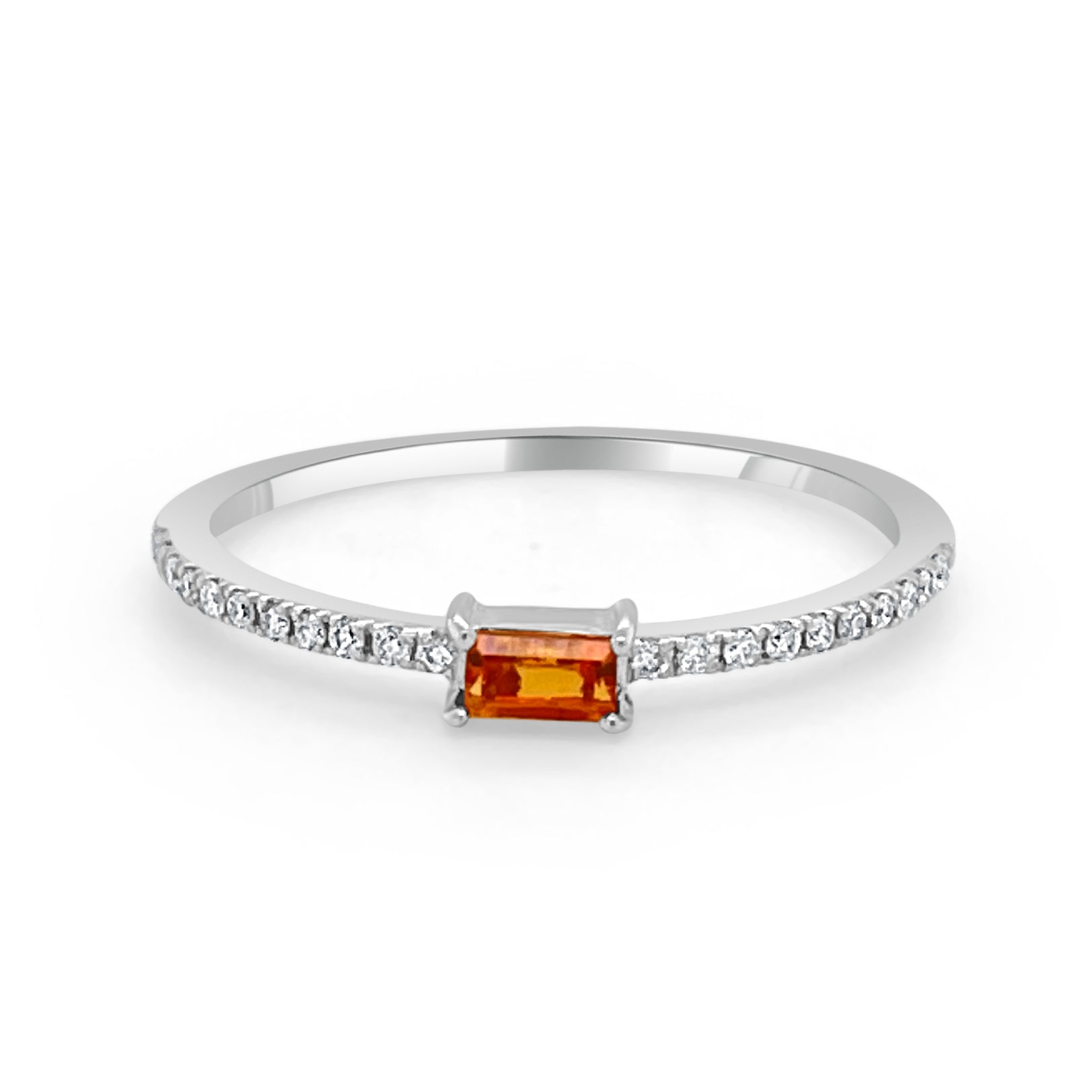 Birthstone Baguette Stackable Ring
