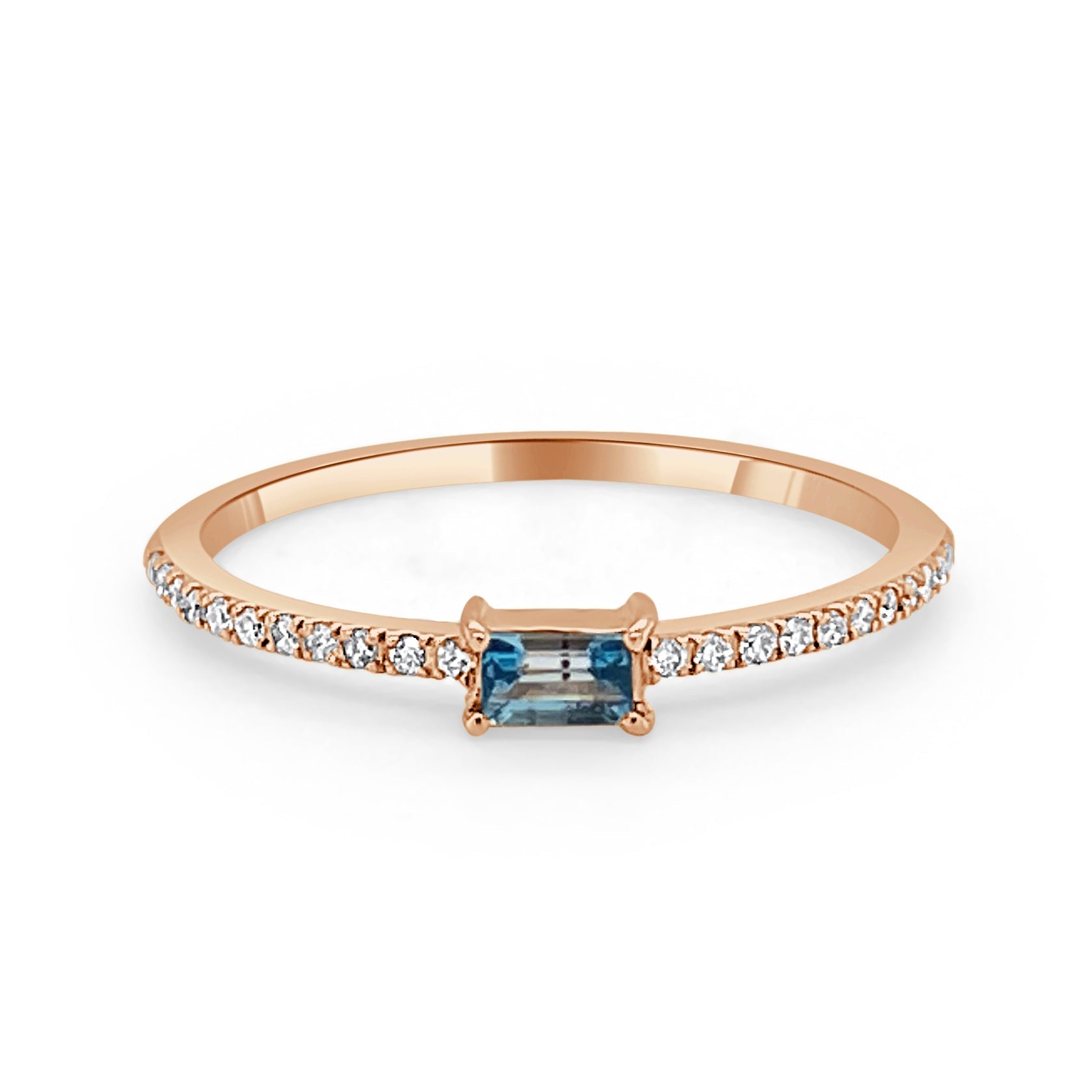 Birthstone Baguette Stackable Ring