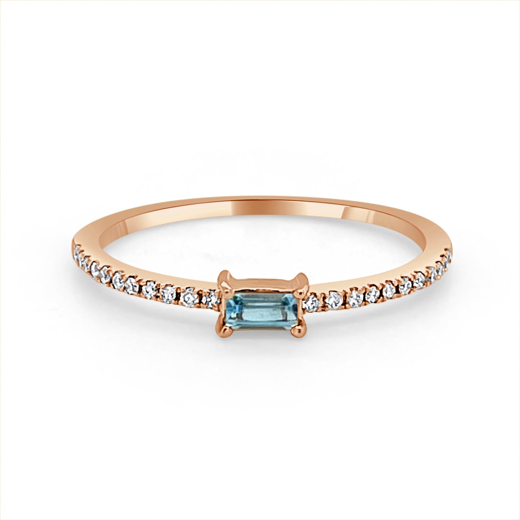 Birthstone Baguette Stackable Ring