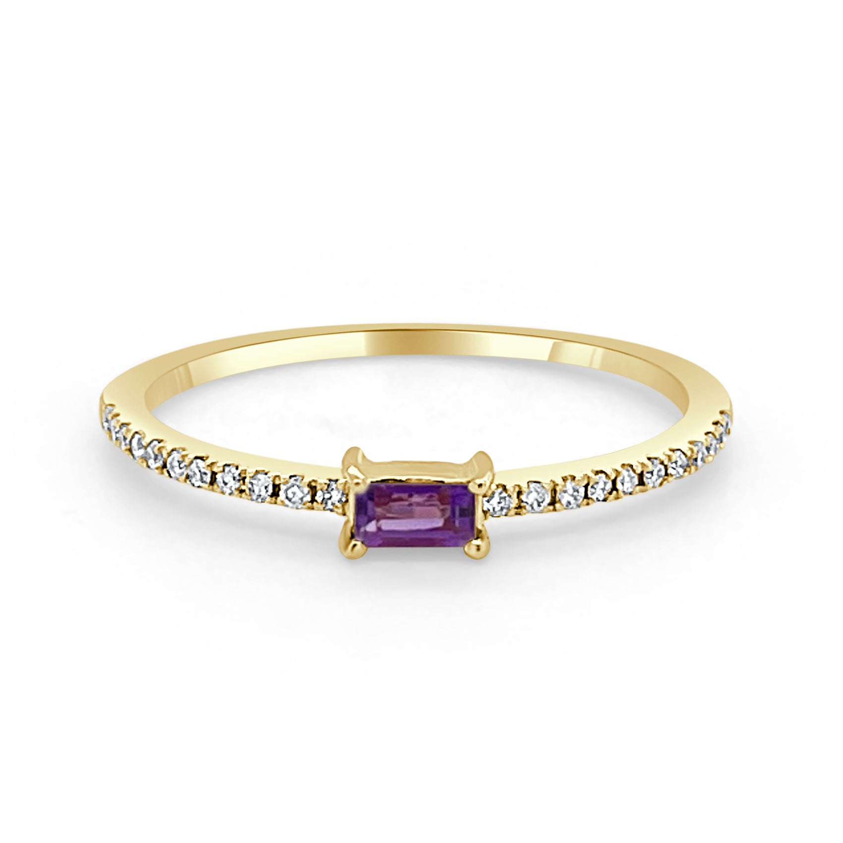 Birthstone Baguette Stackable Ring