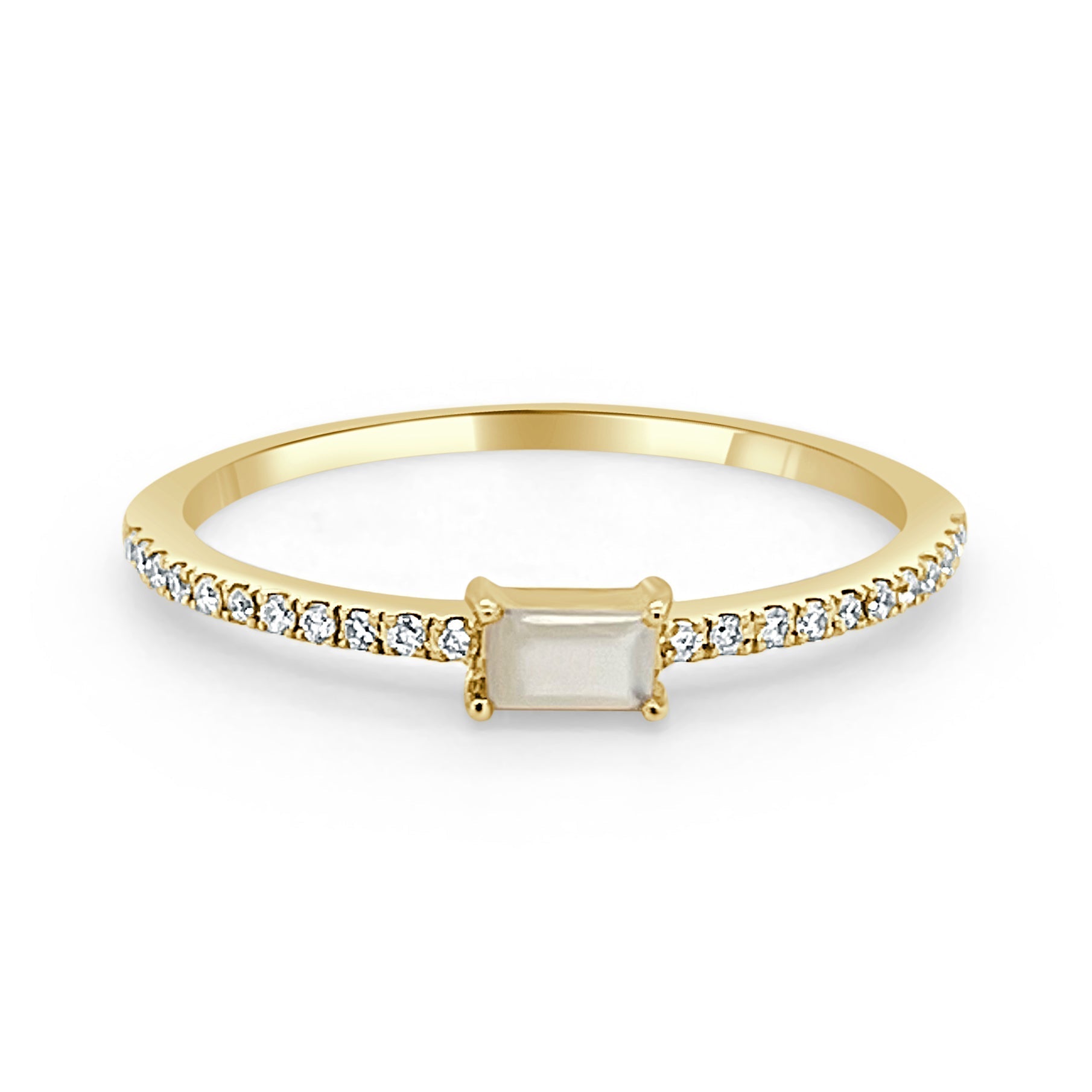 Birthstone Baguette Stackable Ring
