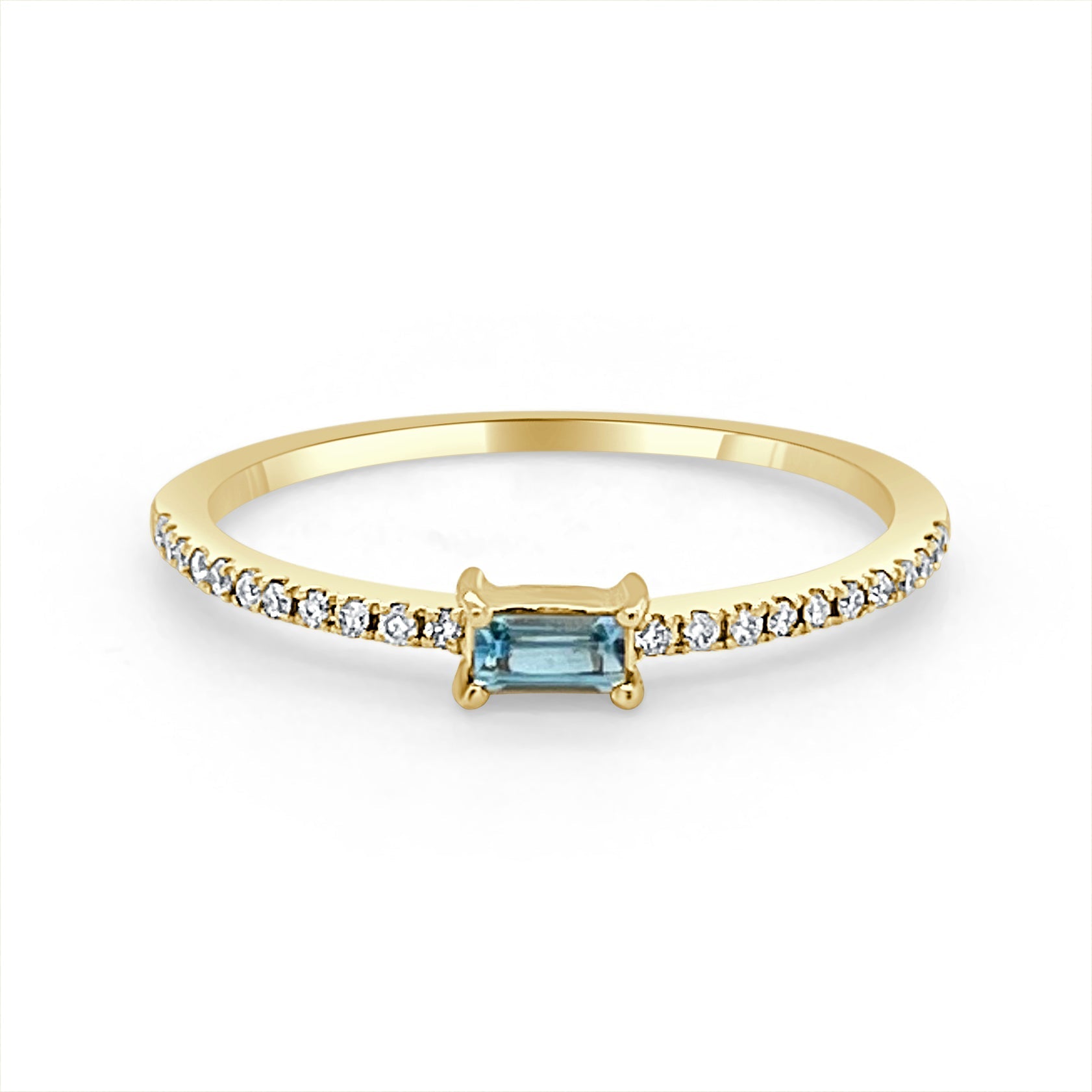 Birthstone Baguette Stackable Ring