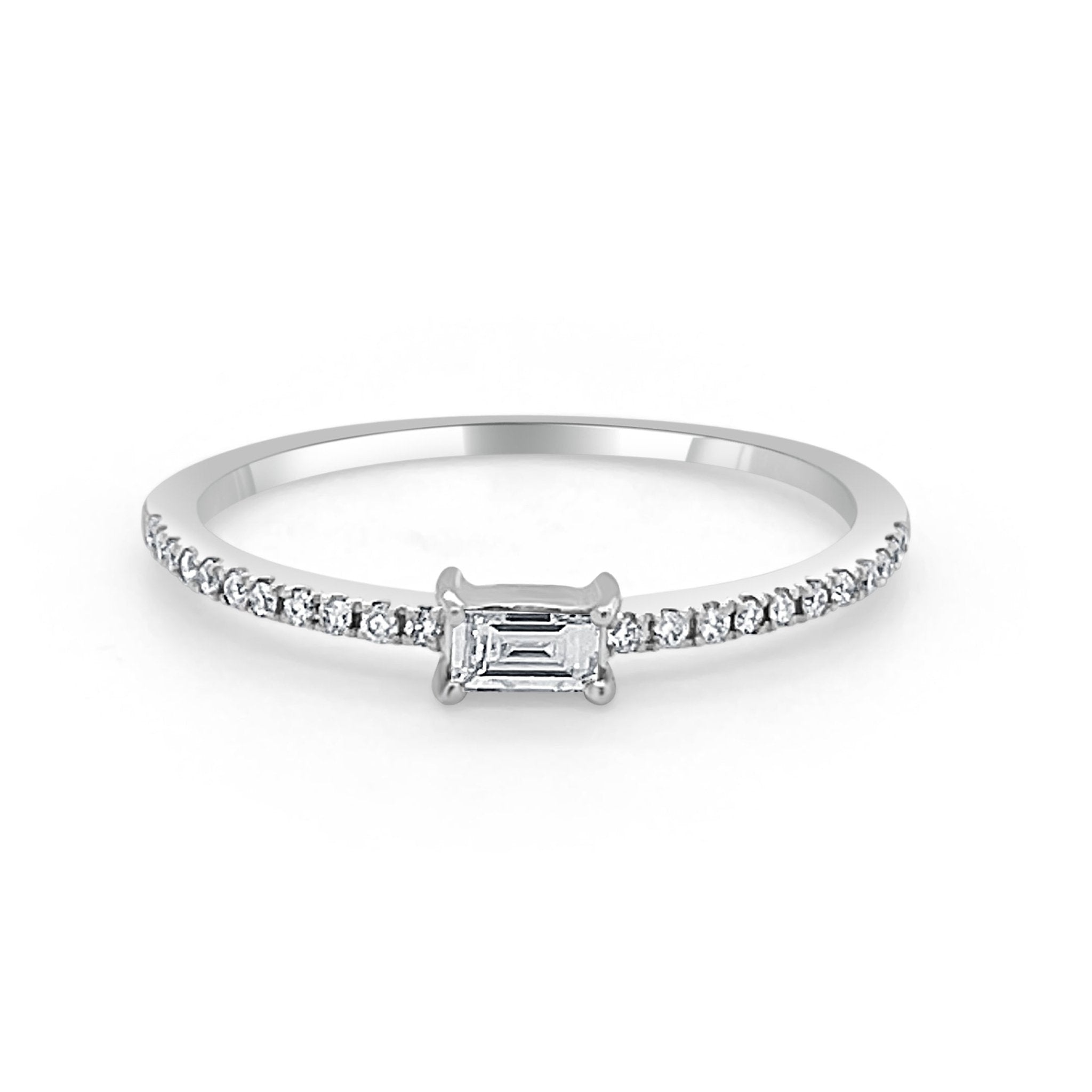 Birthstone Baguette Stackable Ring