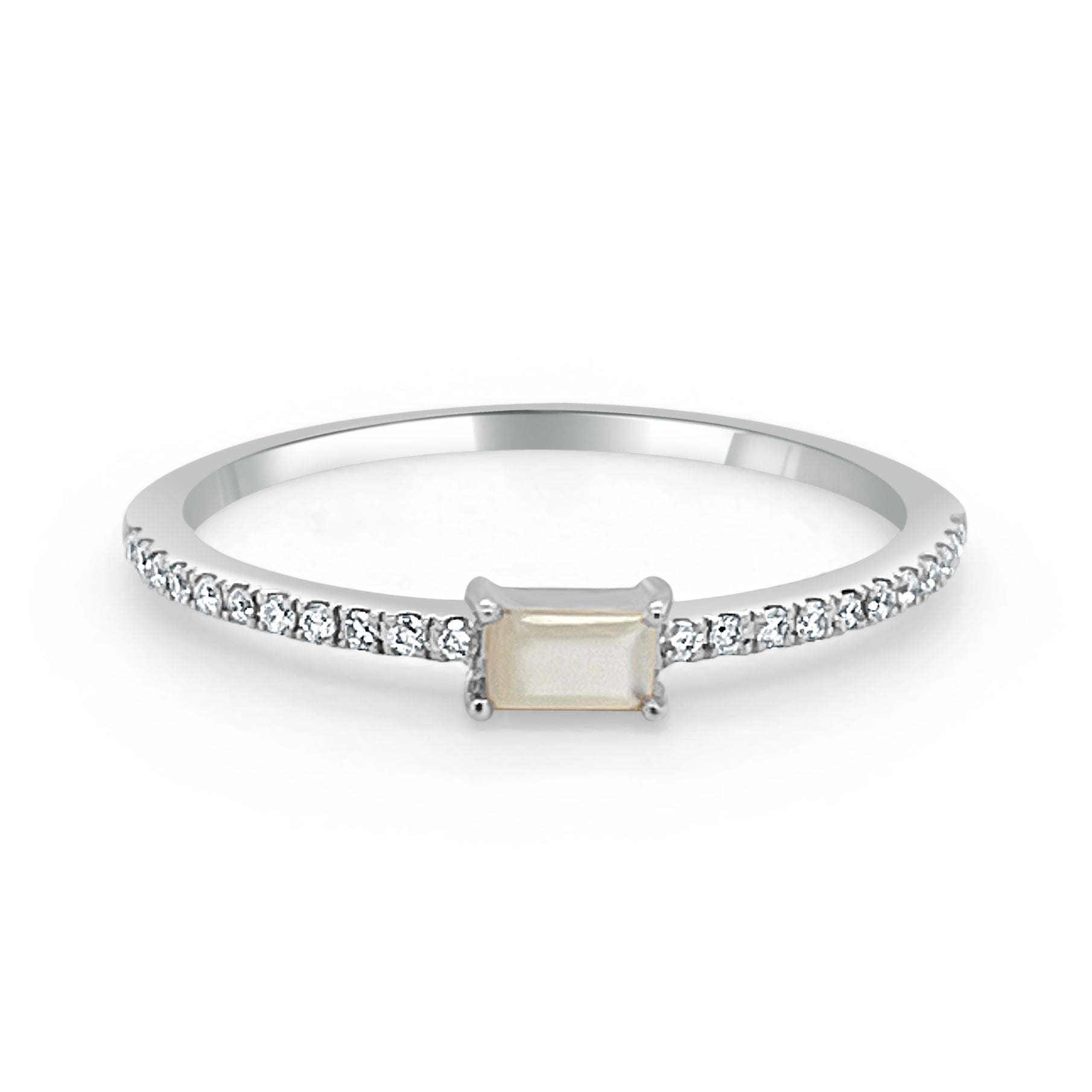 Birthstone Baguette Stackable Ring