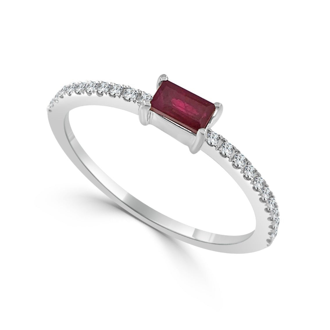 Birthstone Baguette Stackable Ring