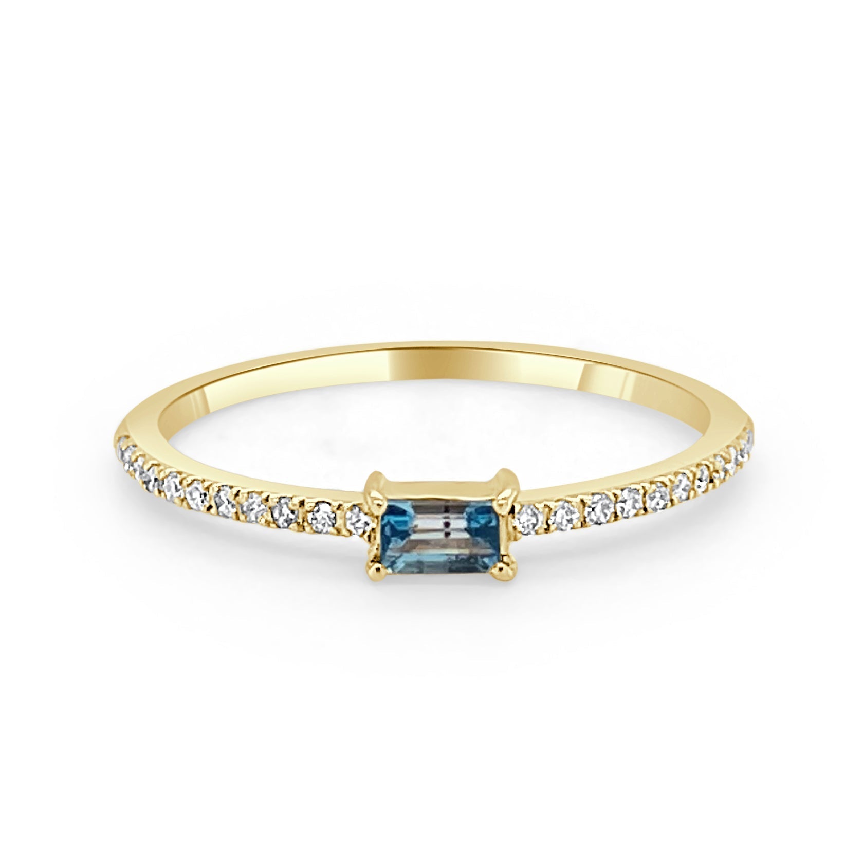 Birthstone Baguette Stackable Ring