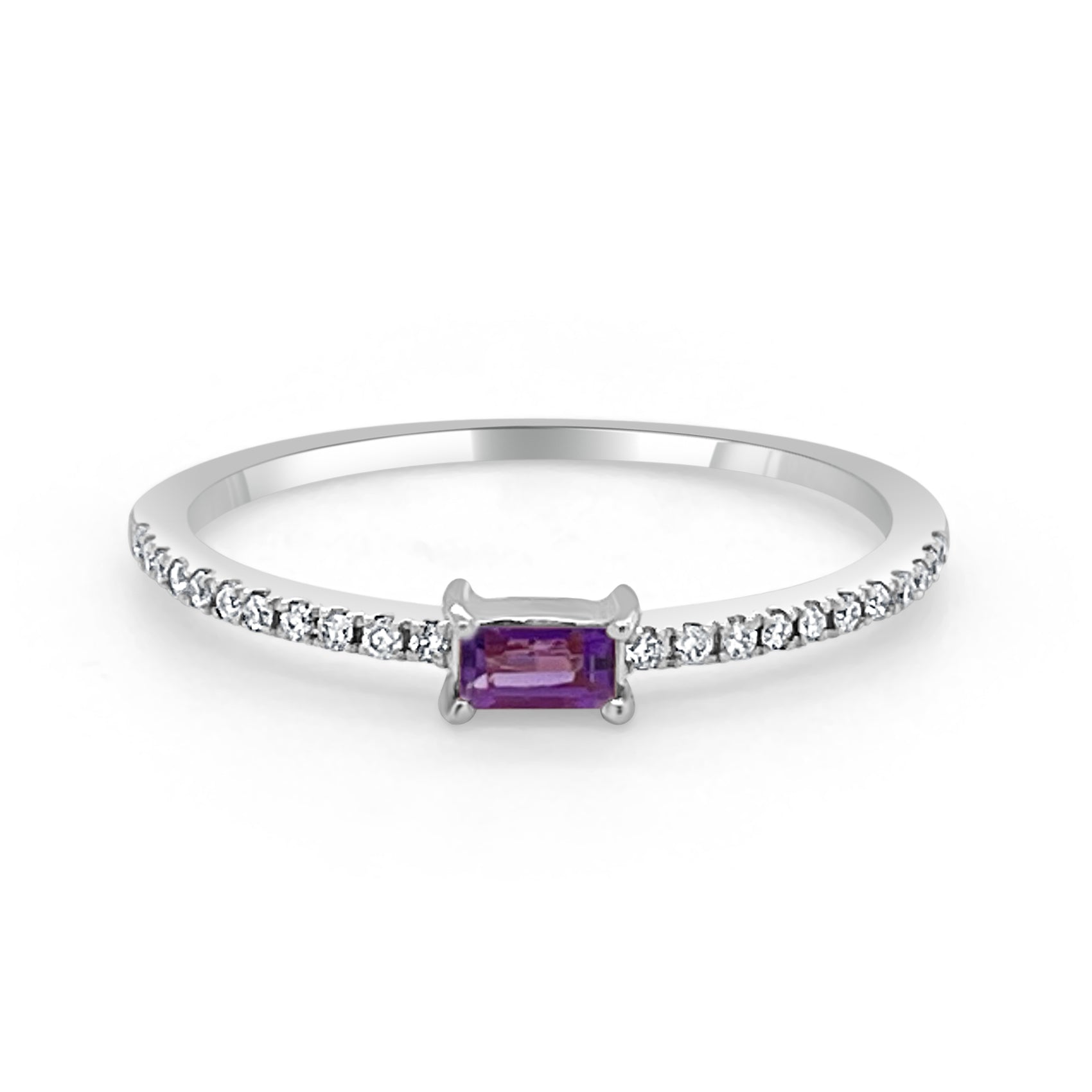 Birthstone Baguette Stackable Ring