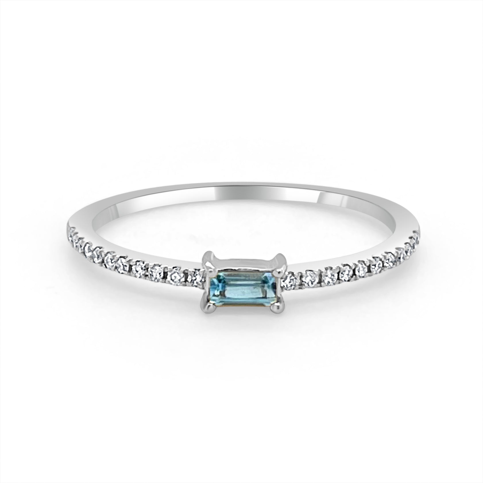 Birthstone Baguette Stackable Ring