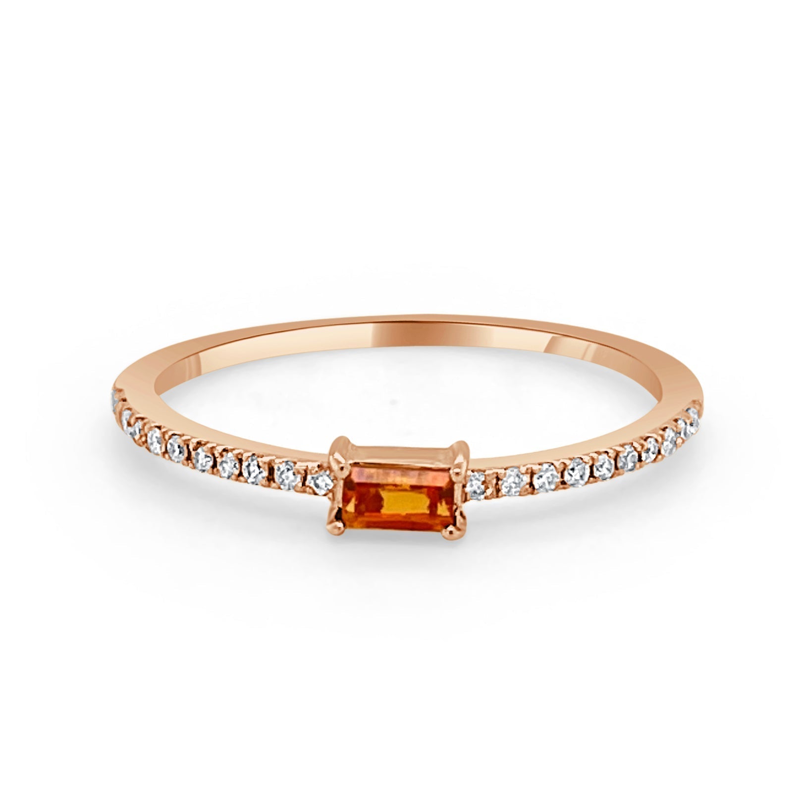 Birthstone Baguette Stackable Ring
